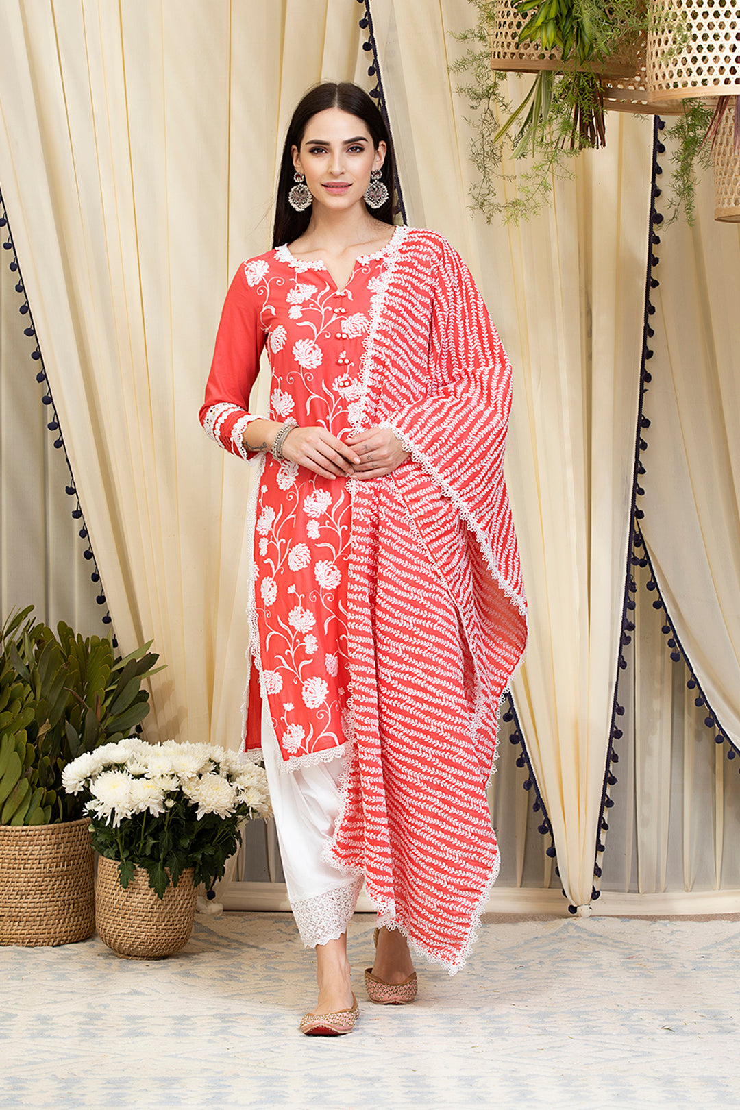 Mulmul Cotton Claudia Kurta With Patiala