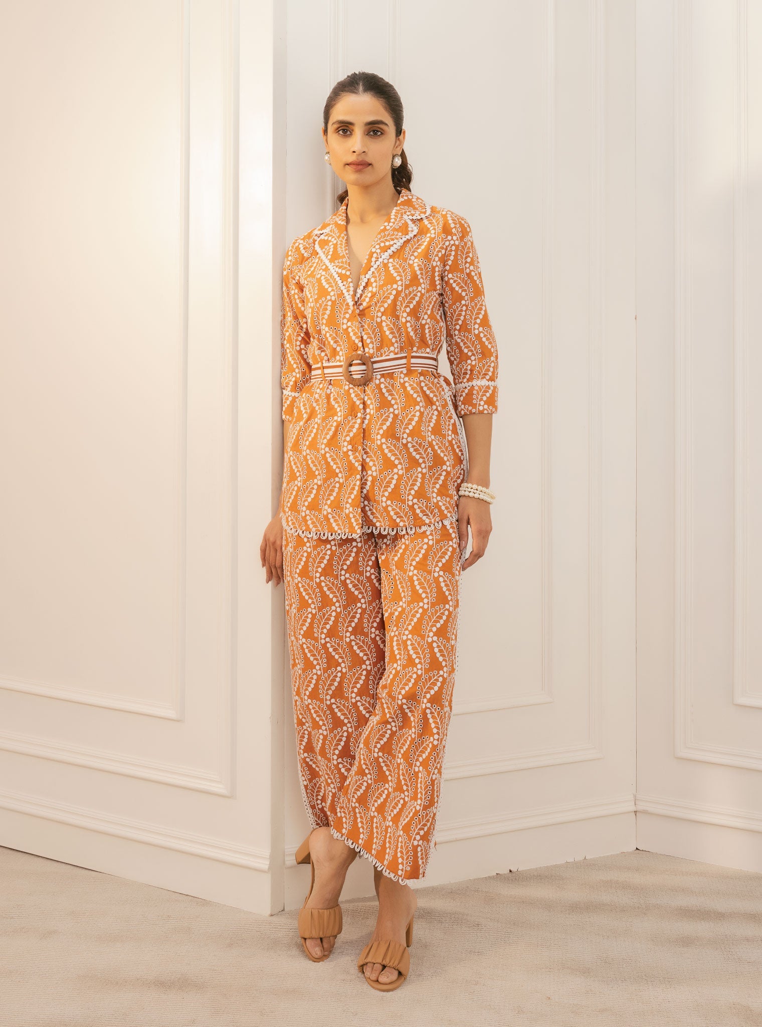 Halo Cotton Orange Co-ord Set