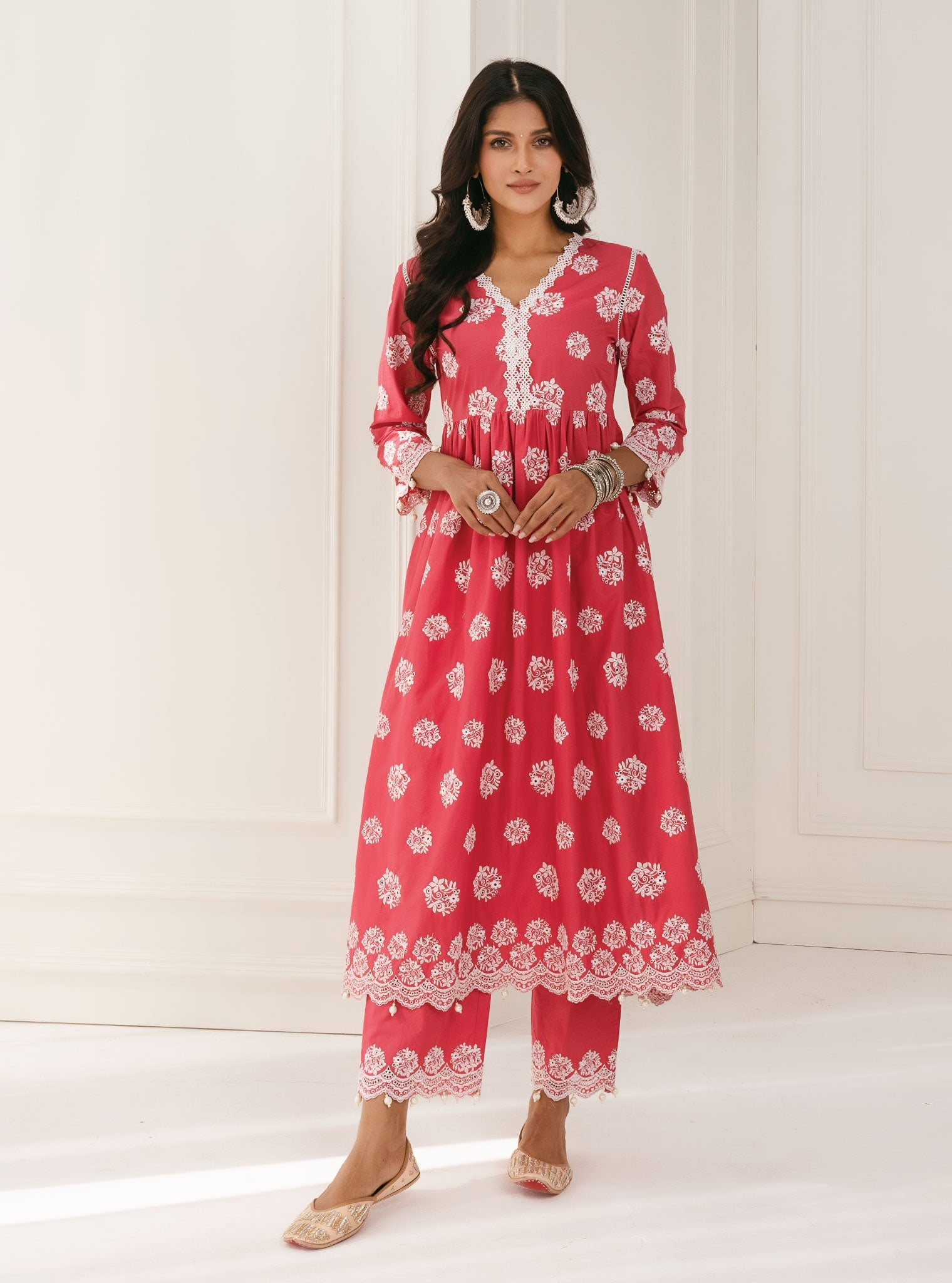 Mulmul Supima Cotton Malana Red Kurta
