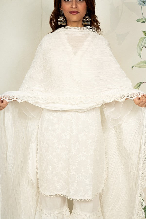 Crinkle Dupatta (WHITE)