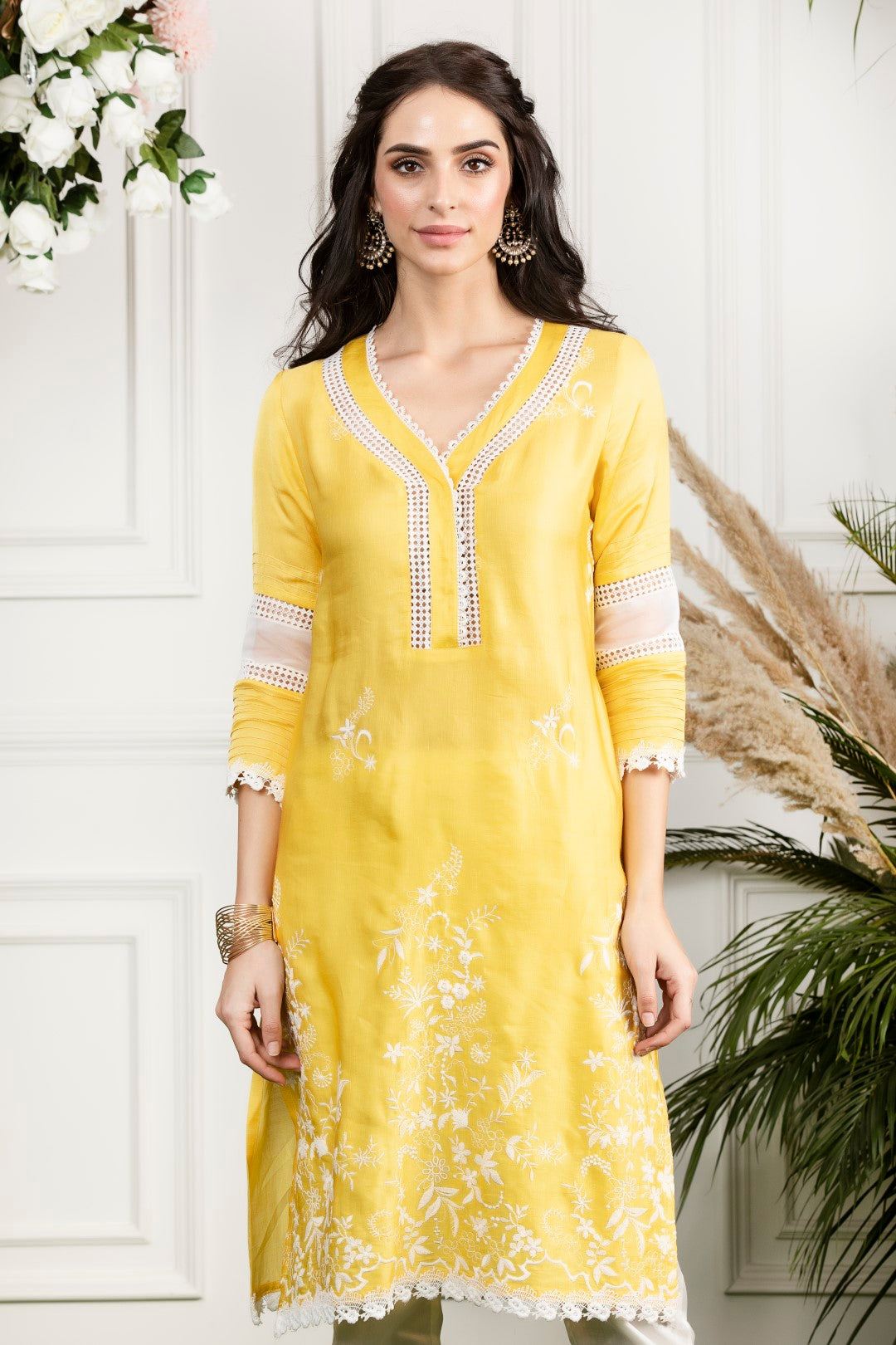 Morning Glory Organza Slim Kurta Set