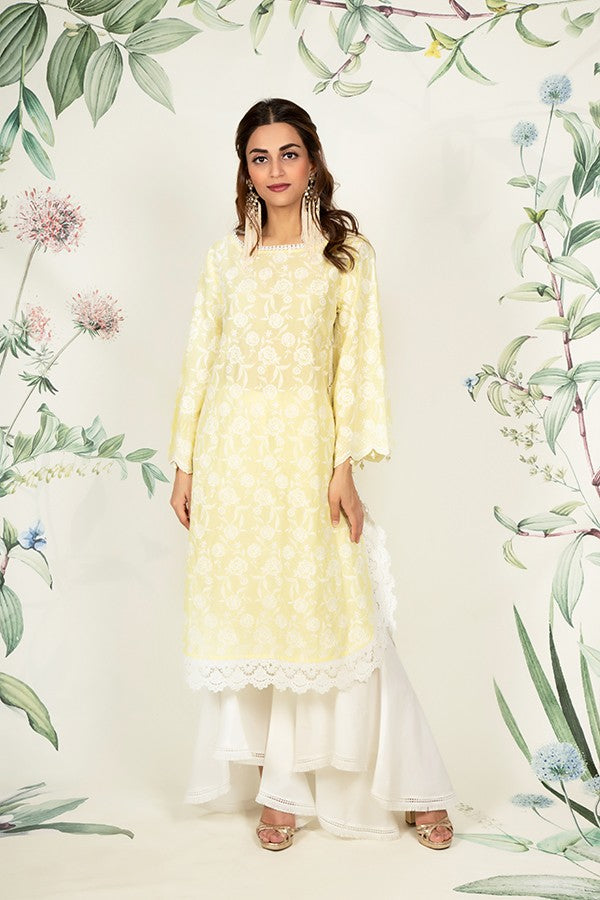Rosebud Kurta Yellow