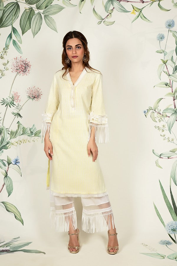Poppy Kurta Yellow and Poppy Pyajama