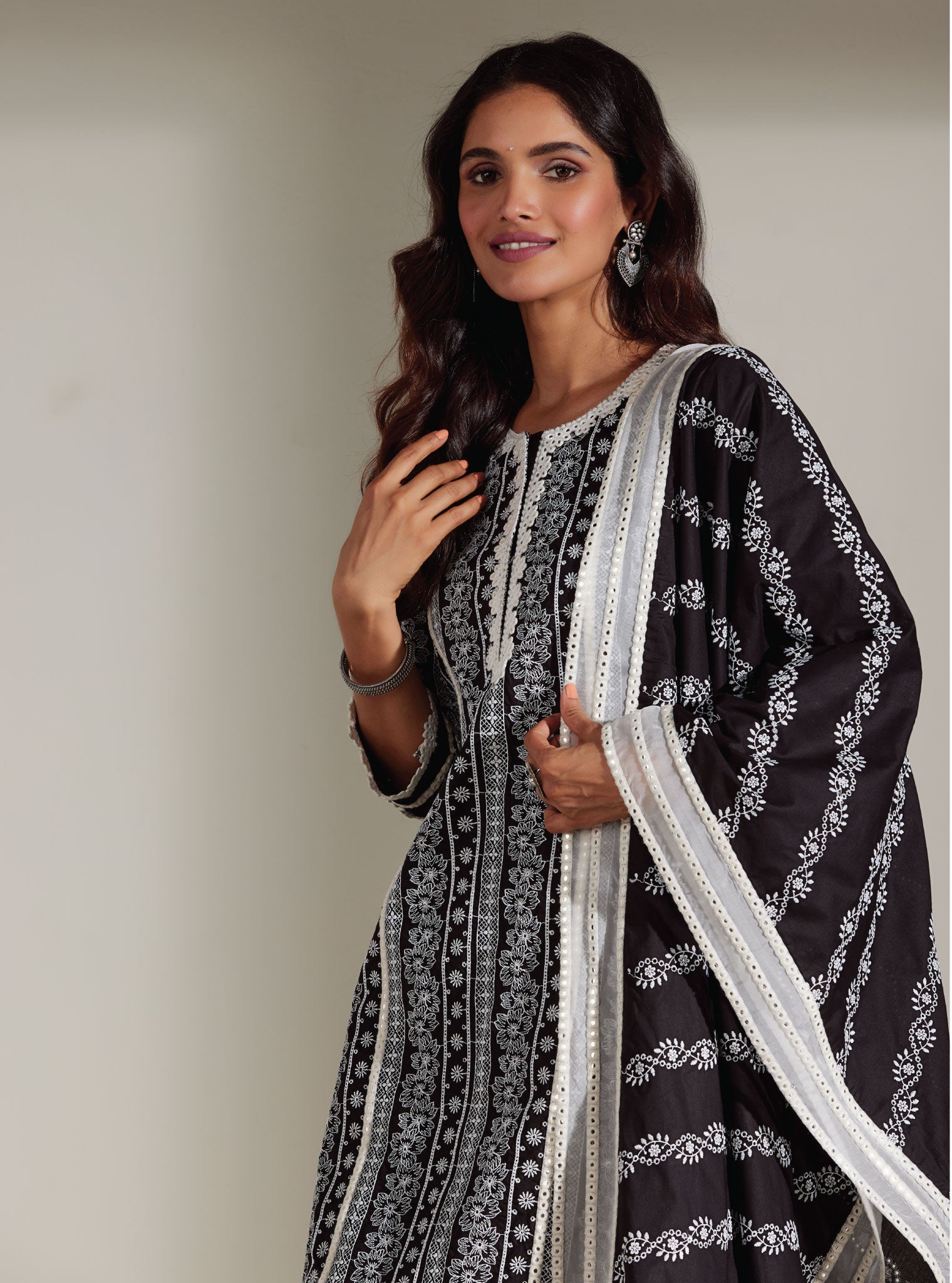 Patricia Supima Cotton Black Kurta Set