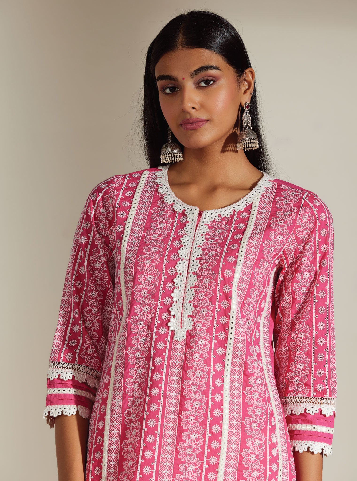 Mulmul Supima Cotton Patricia Pink Kurta