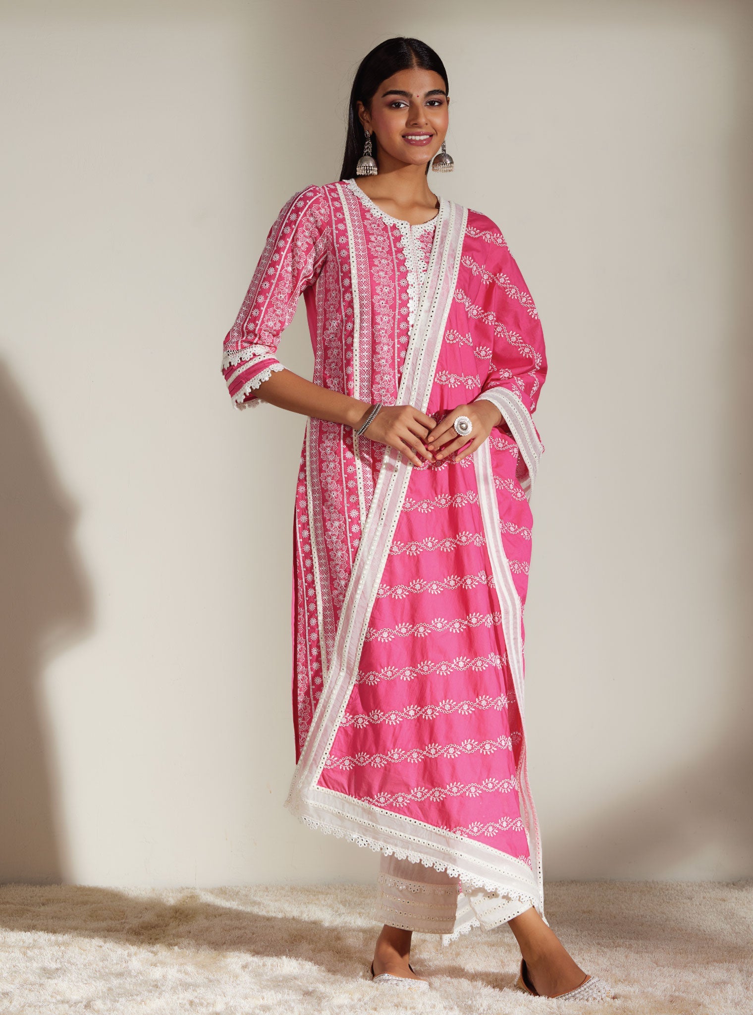 Patricia Supima Cotton Pink Kurta Set