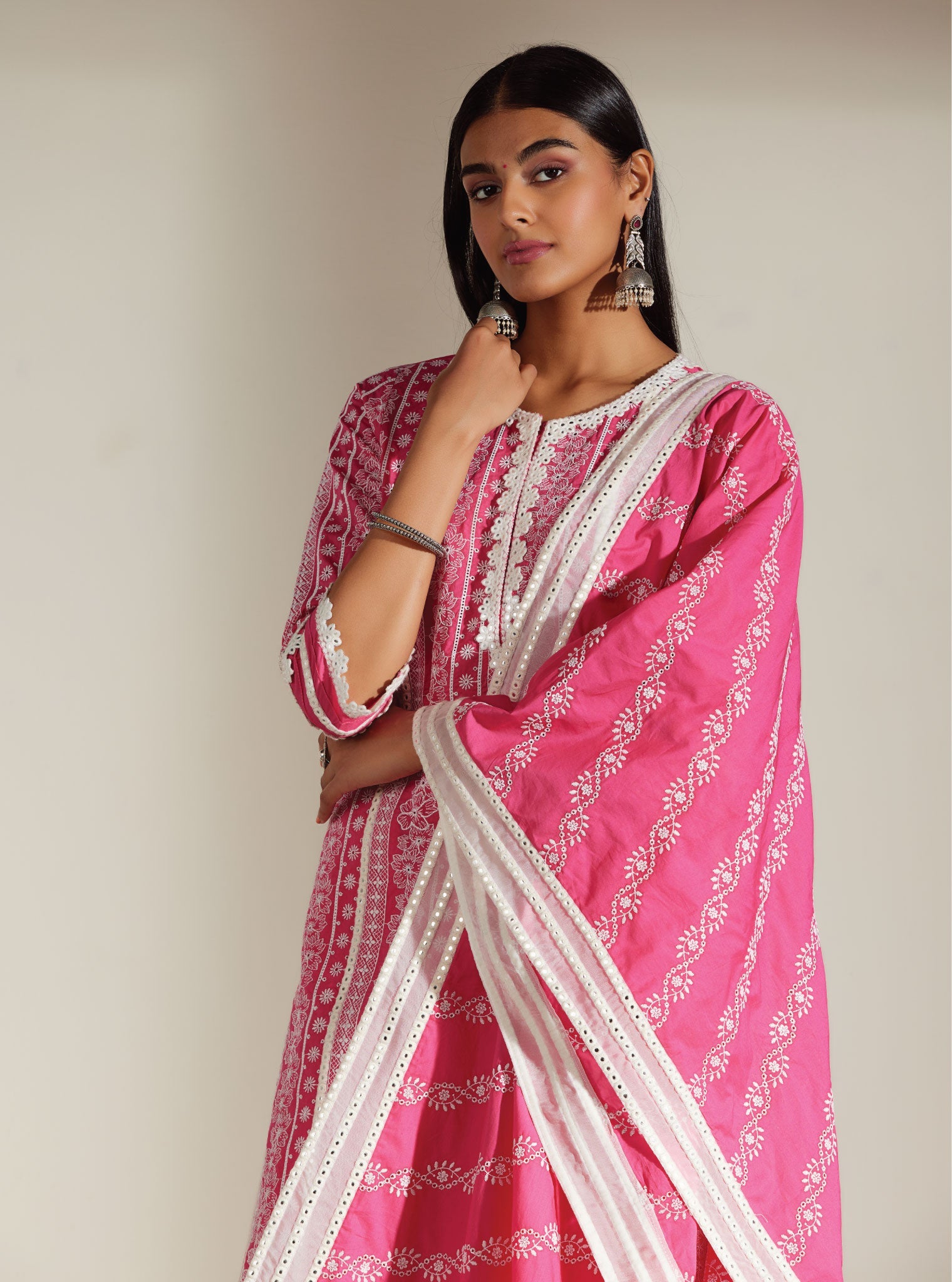 Patricia Supima Cotton Pink Kurta Set