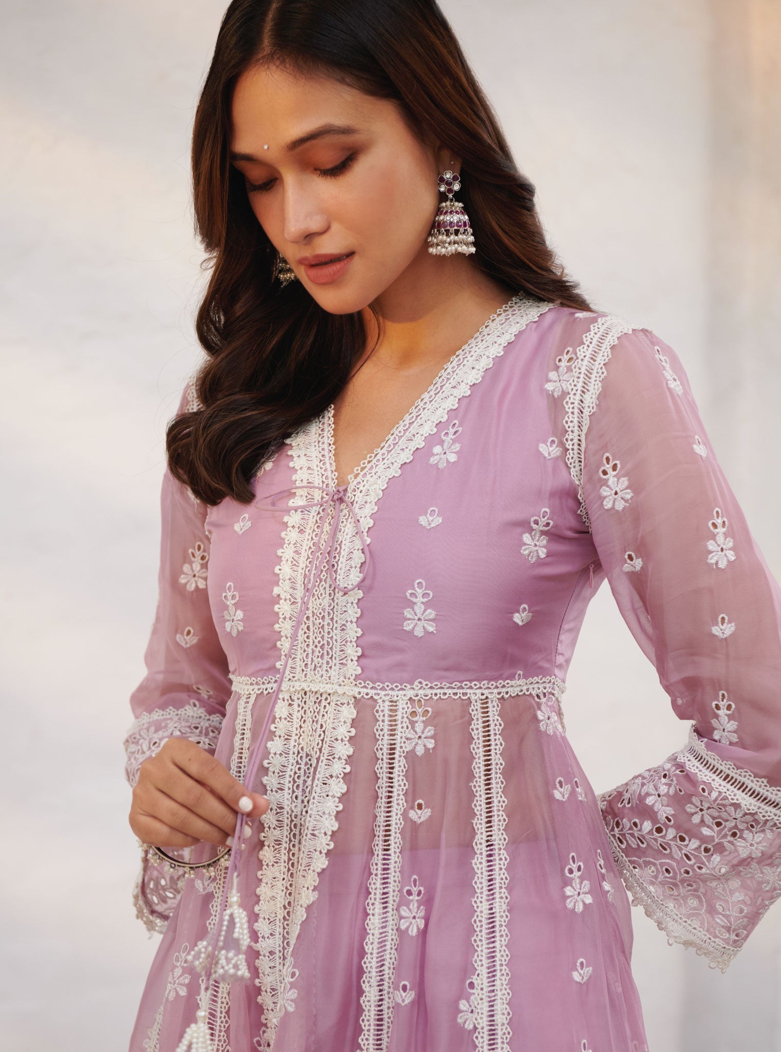 Mulmul Organza Sheffield Anarkali Kurta