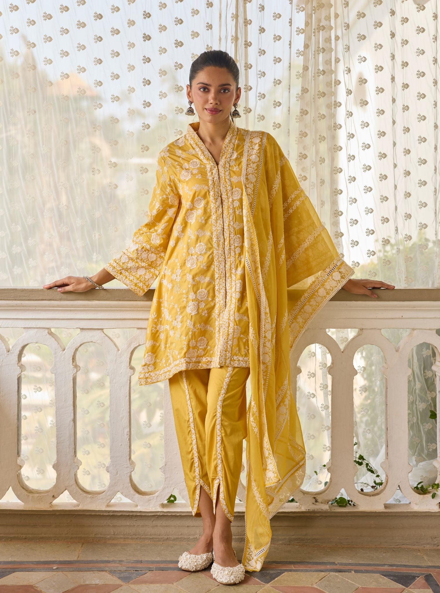Abhiri Supima Cotton Yellow Kurta Set