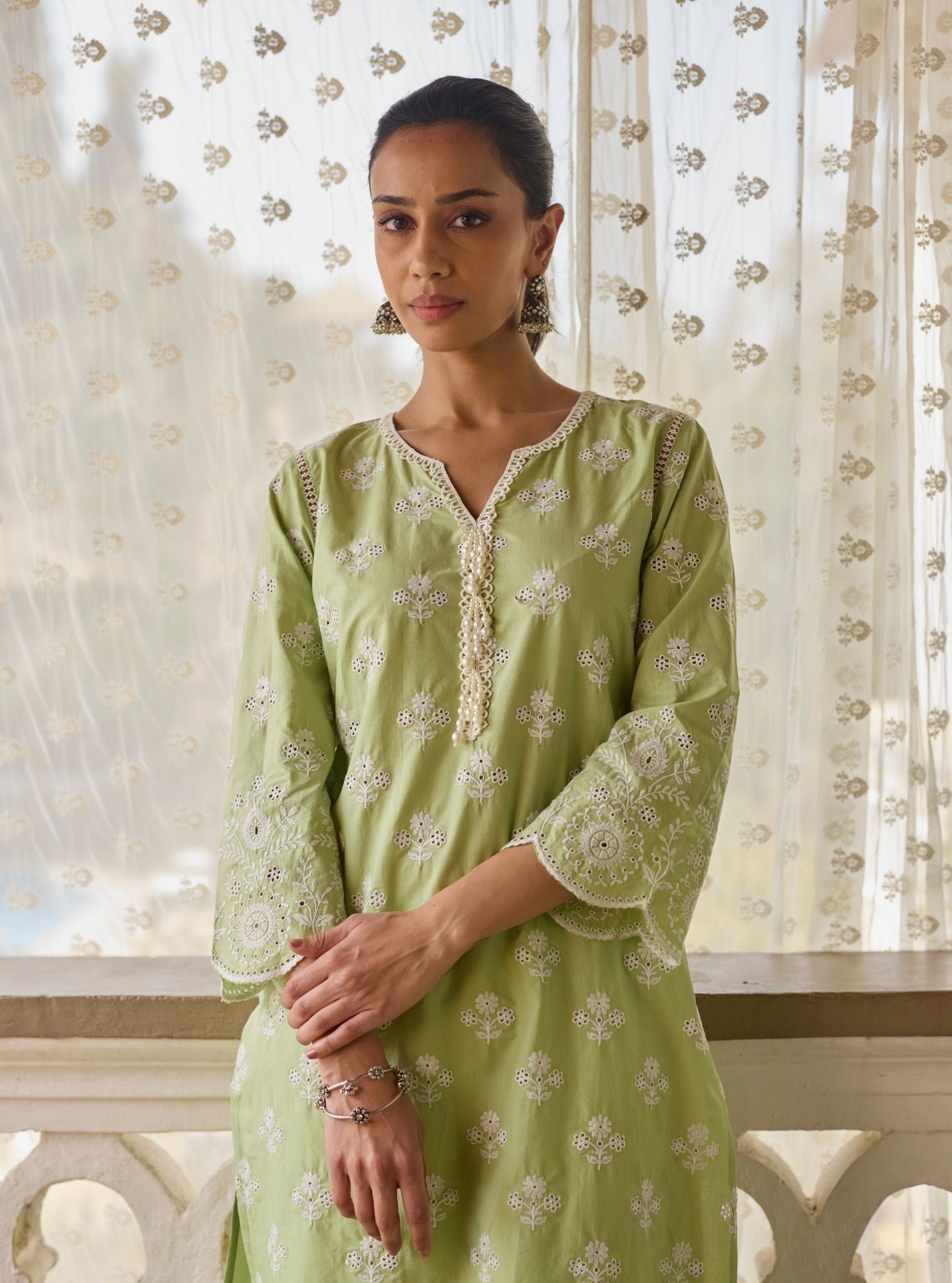 Arpora Supima Cotton Green Kurta Set