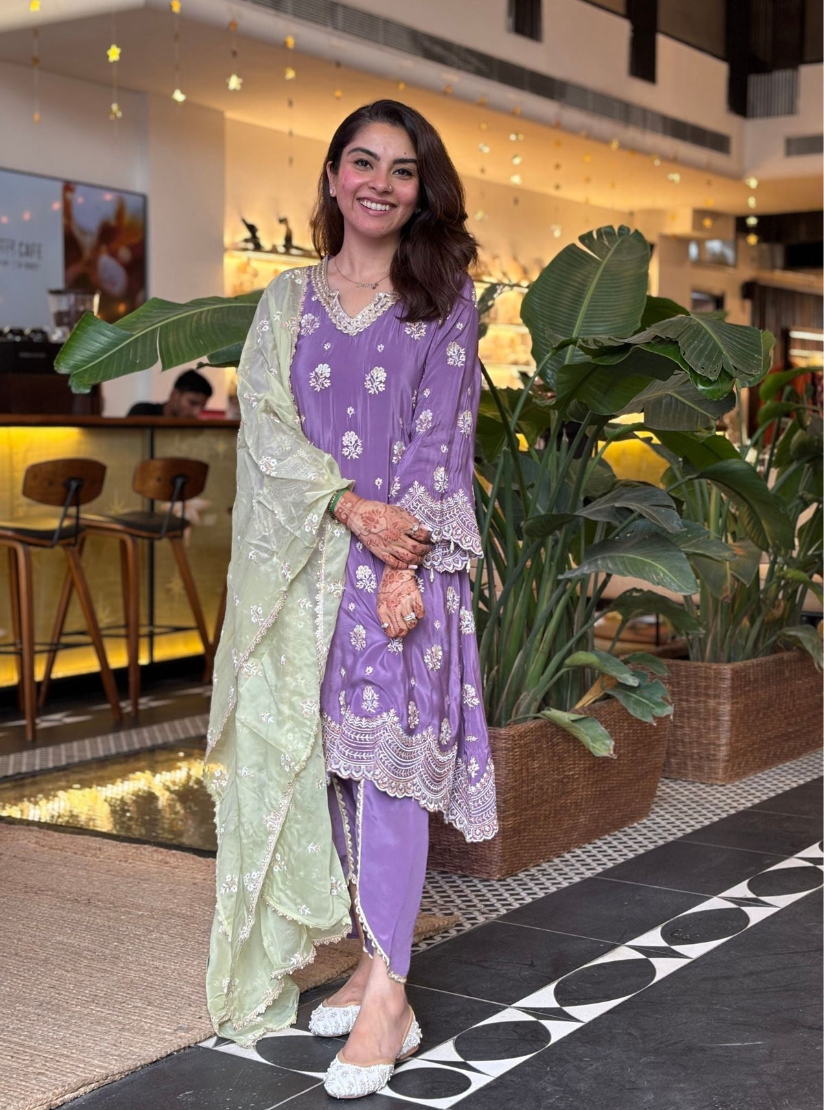 Mehar Crepe Violet Kurta Set