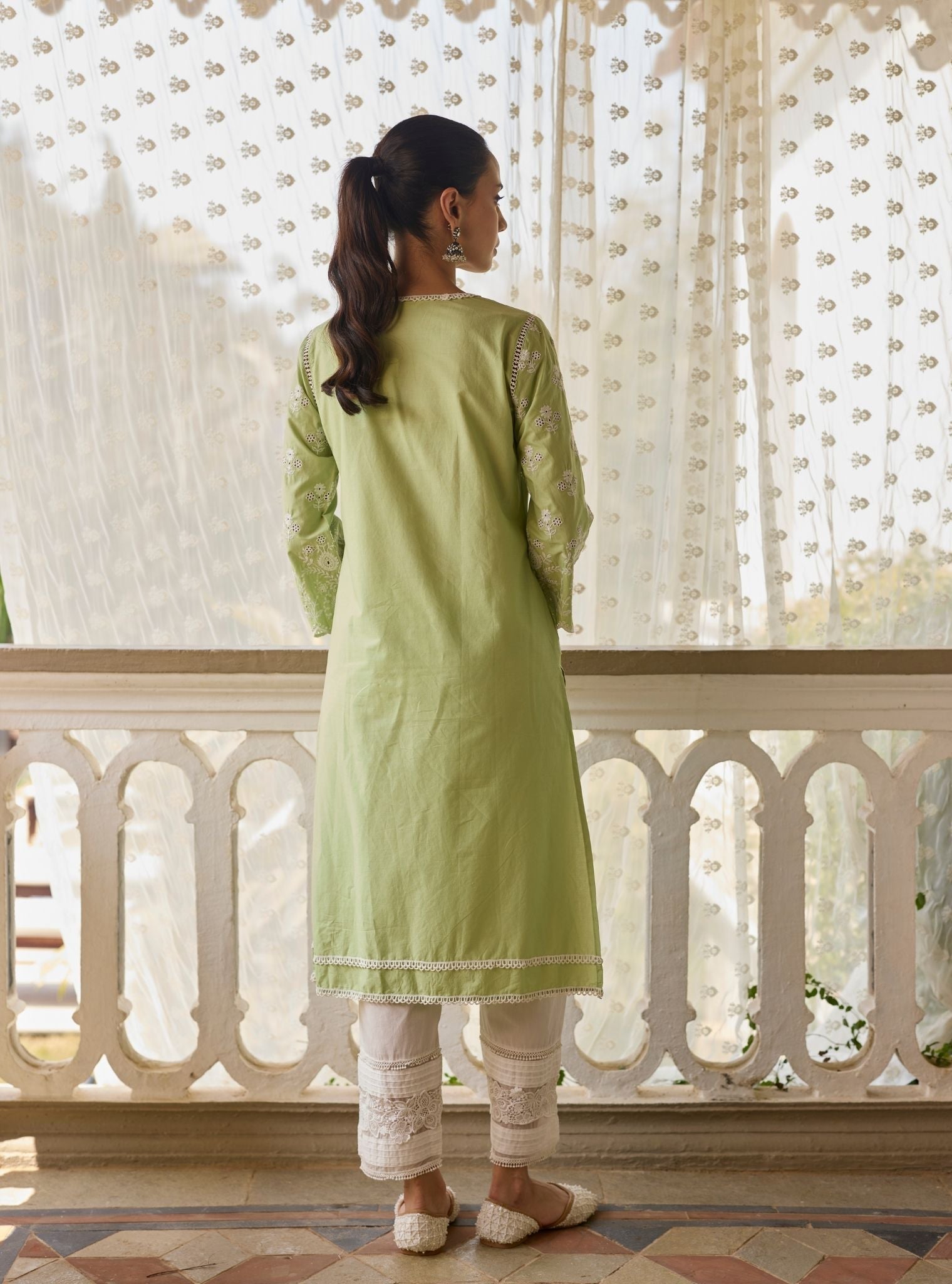 Arpora Supima Cotton Green Kurta Set