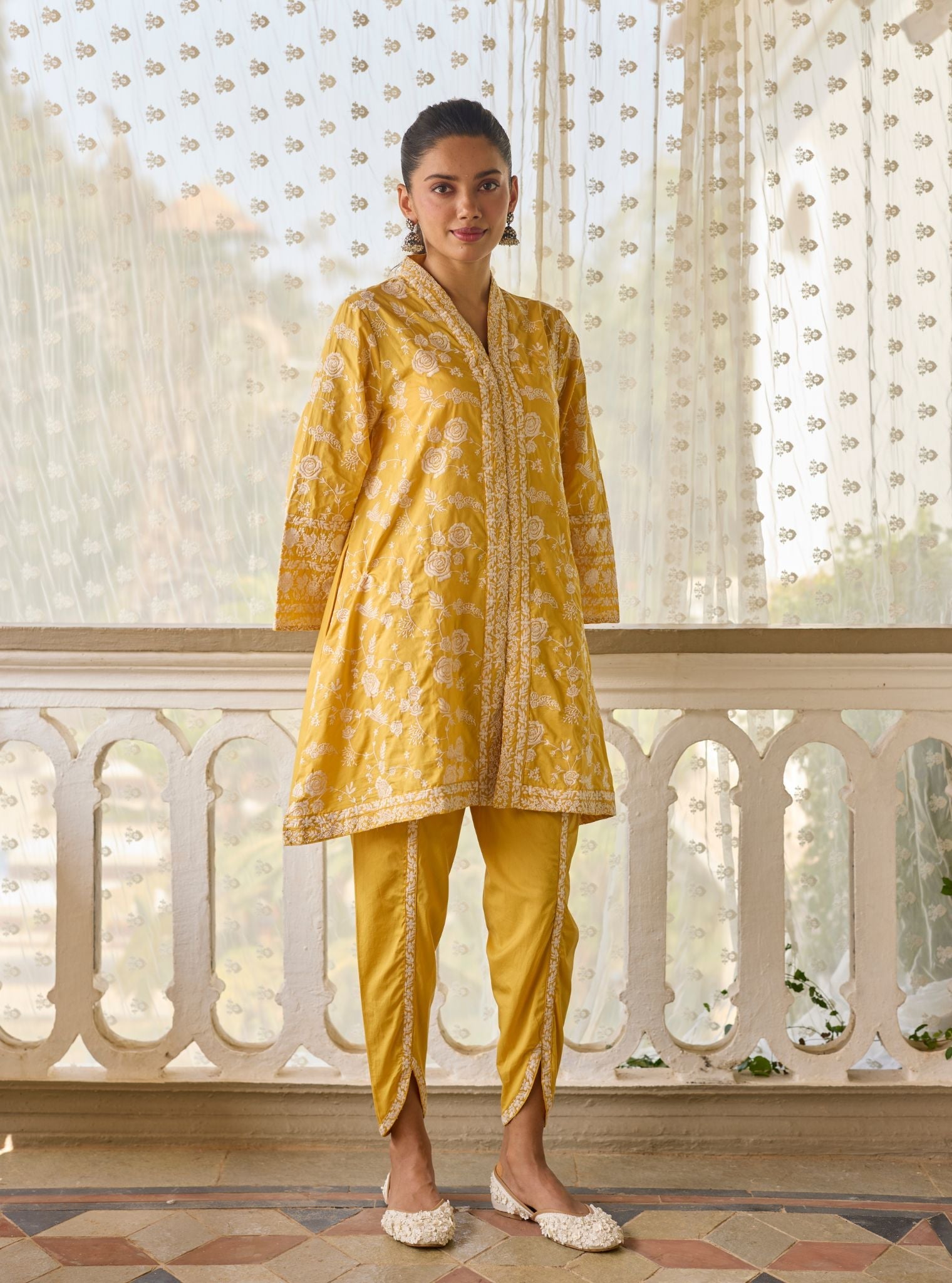 Abhiri Supima Cotton Yellow Kurta Set
