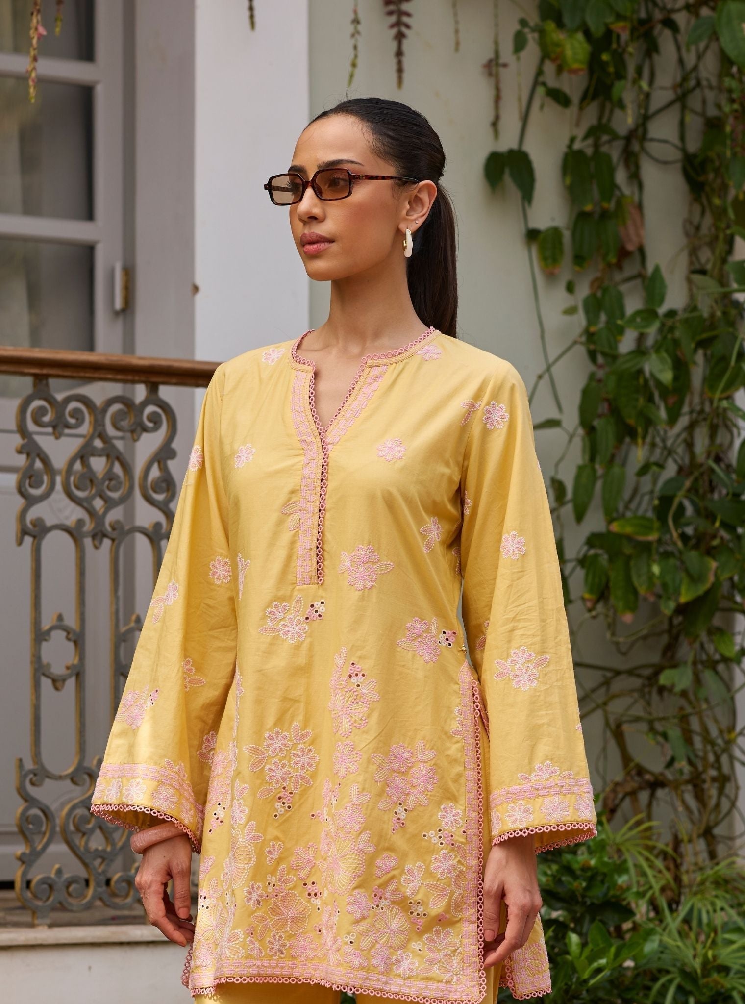 Kalani Supima Cotton Yellow Top Set