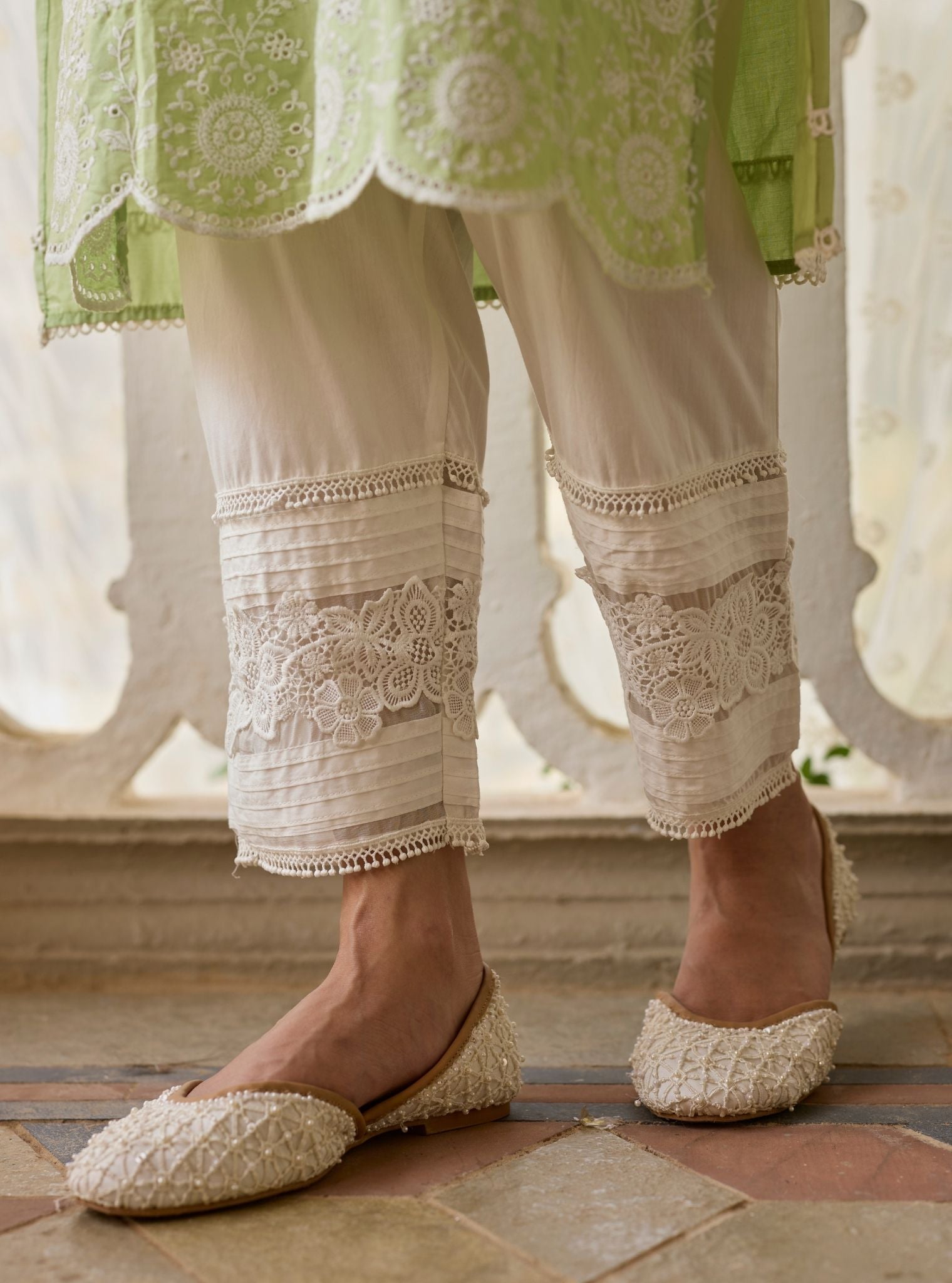 Arpora Supima Cotton Green Kurta Set