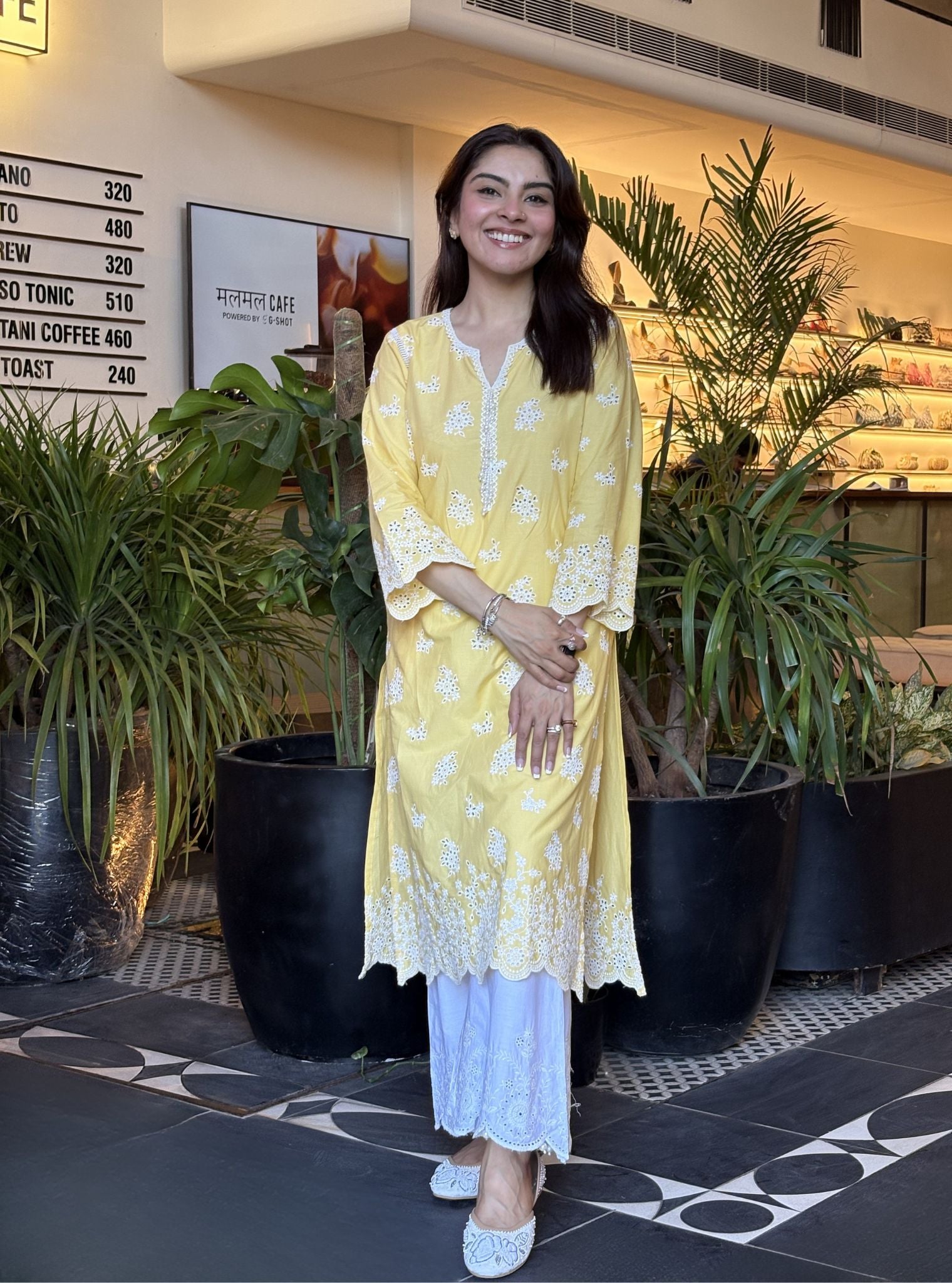 Jigna Supima Cotton Yellow Kurta Set