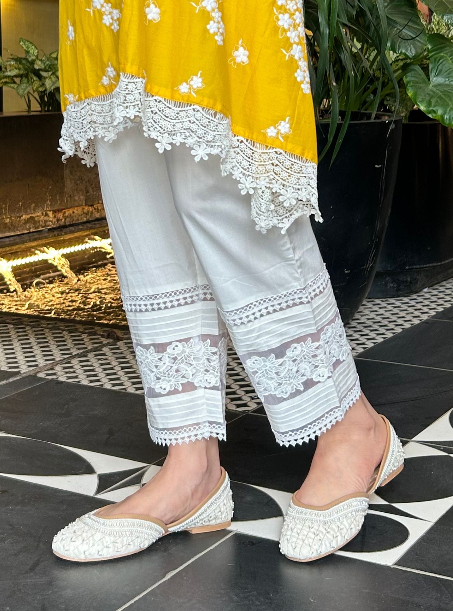 Livia Supima Cotton Yellow Kurta with New Pintuck Pant