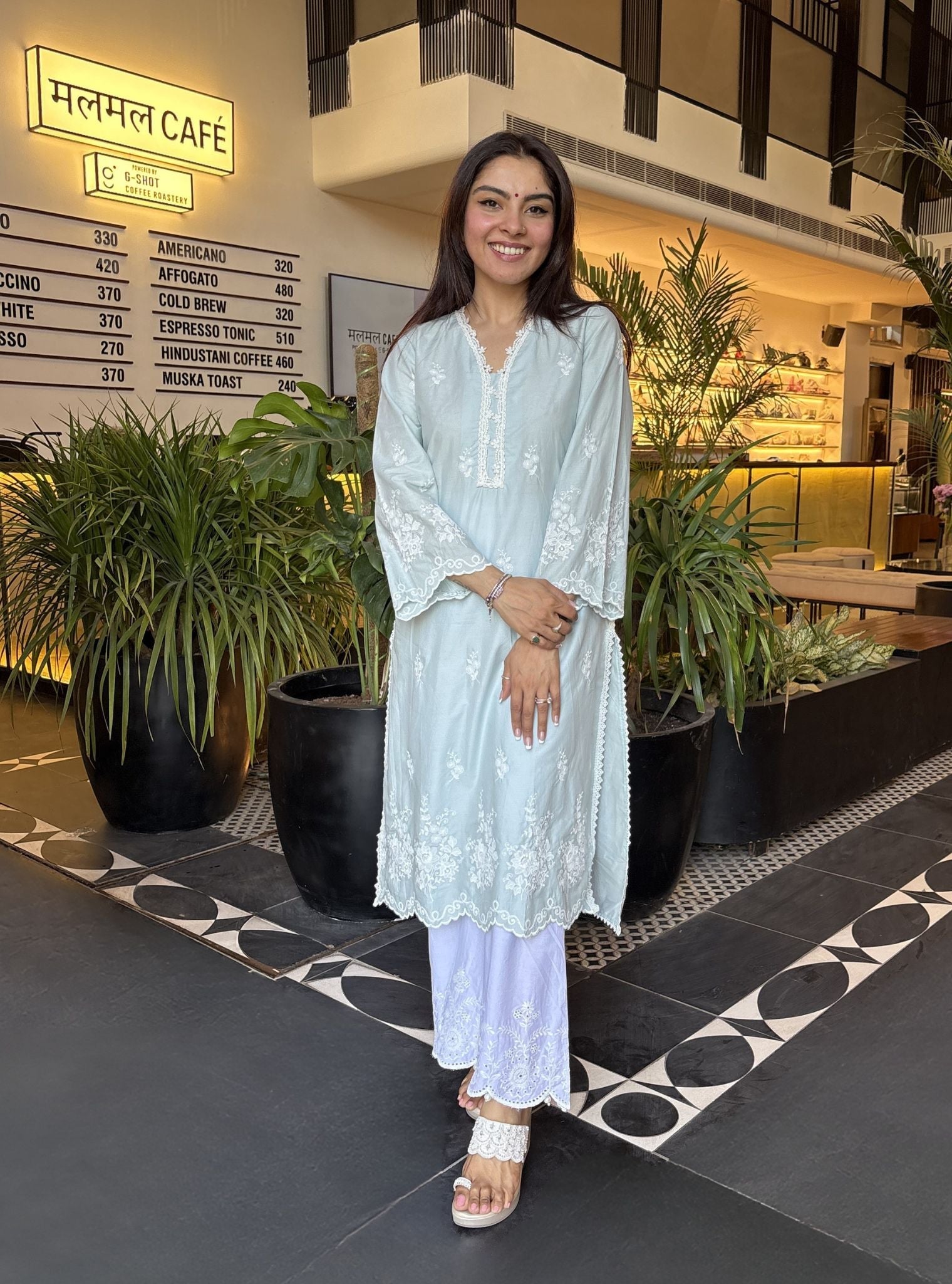 Love Song Supima Cotton Blue Kurta Set