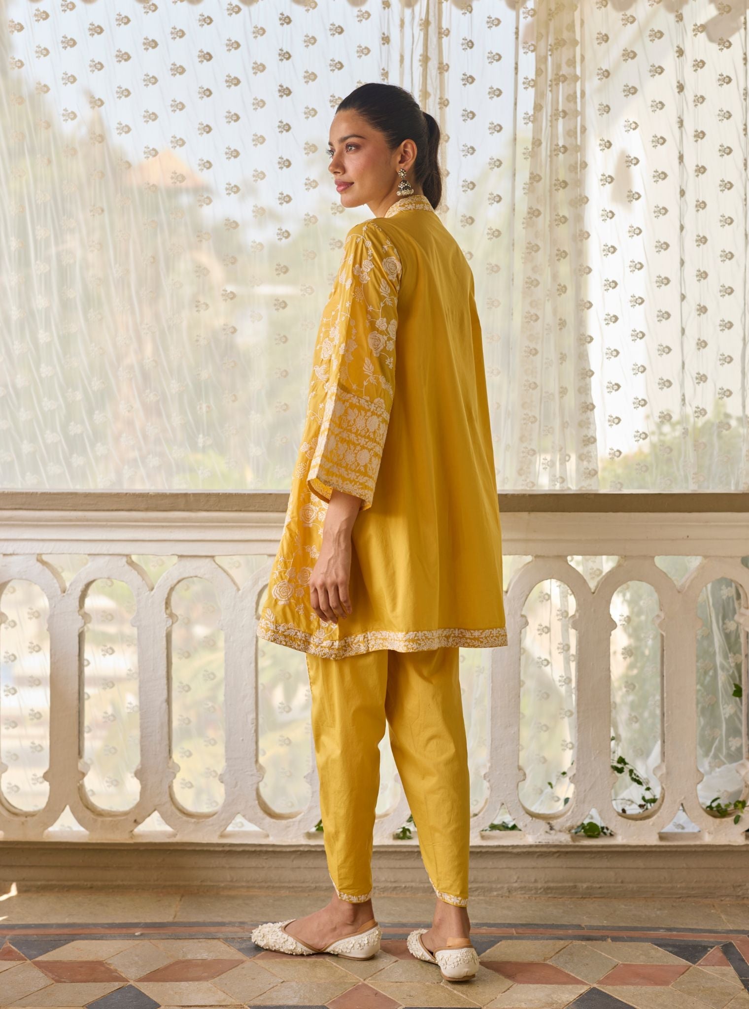 Abhiri Supima Cotton Yellow Kurta Set