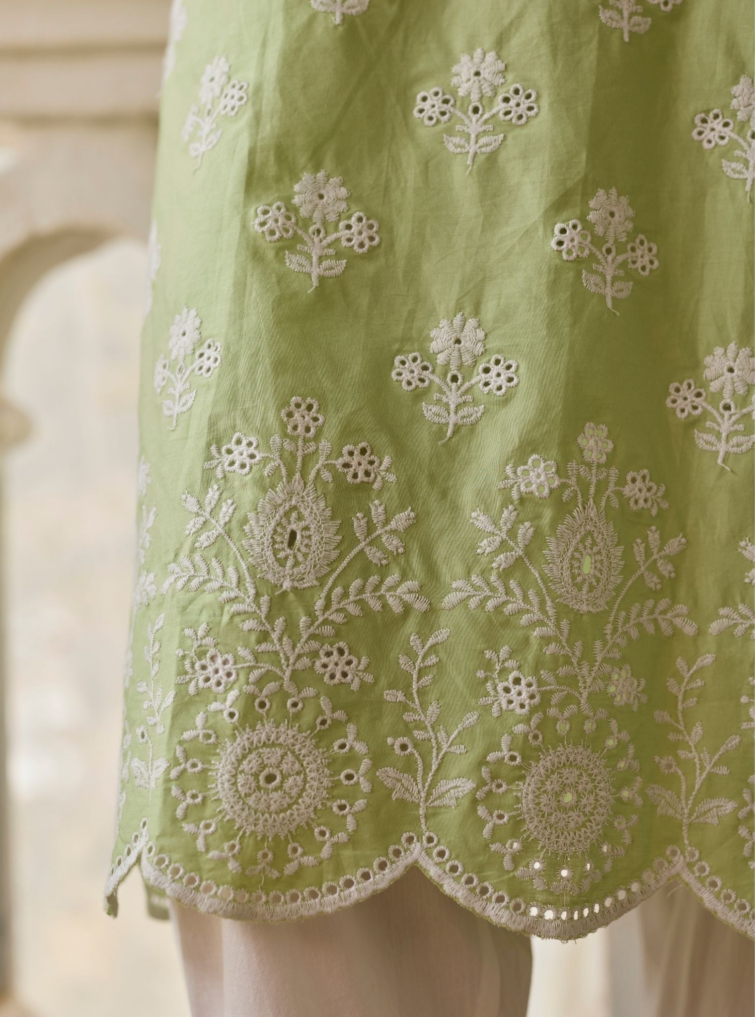 Arpora Supima Cotton Green Kurta Set