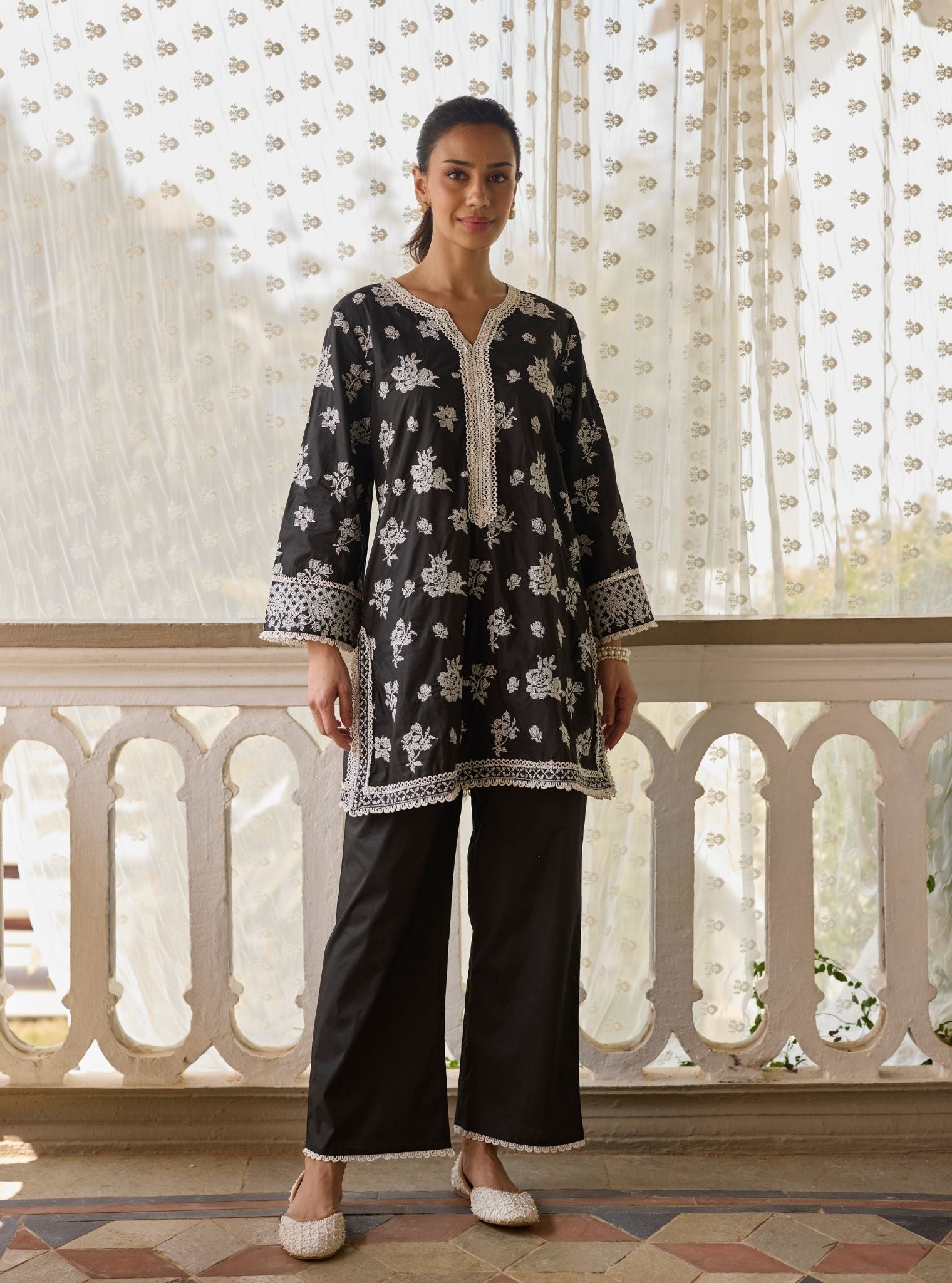 Aarshika Supima Cotton Black Kurta Set