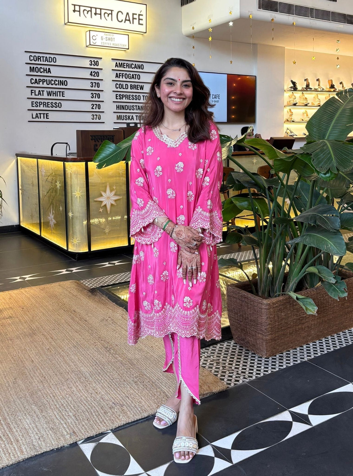 Mehar Crepe Fuschia Kurta Set