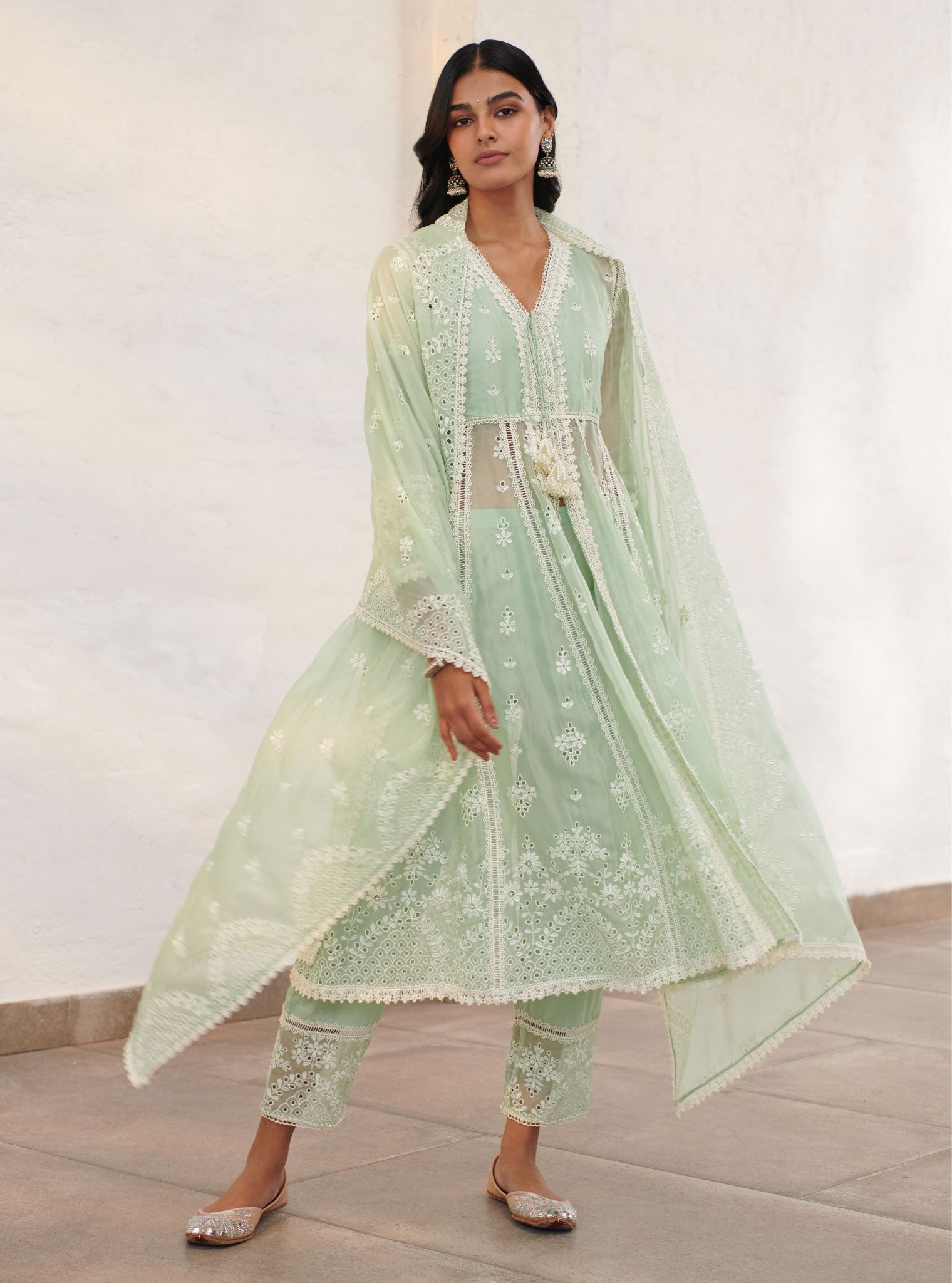 Mulmul Organza Sheffield Anarkali Kurta