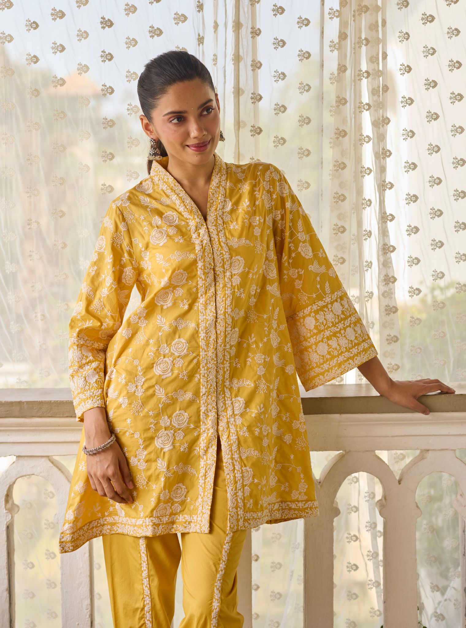 Abhiri Supima Cotton Yellow Kurta Set