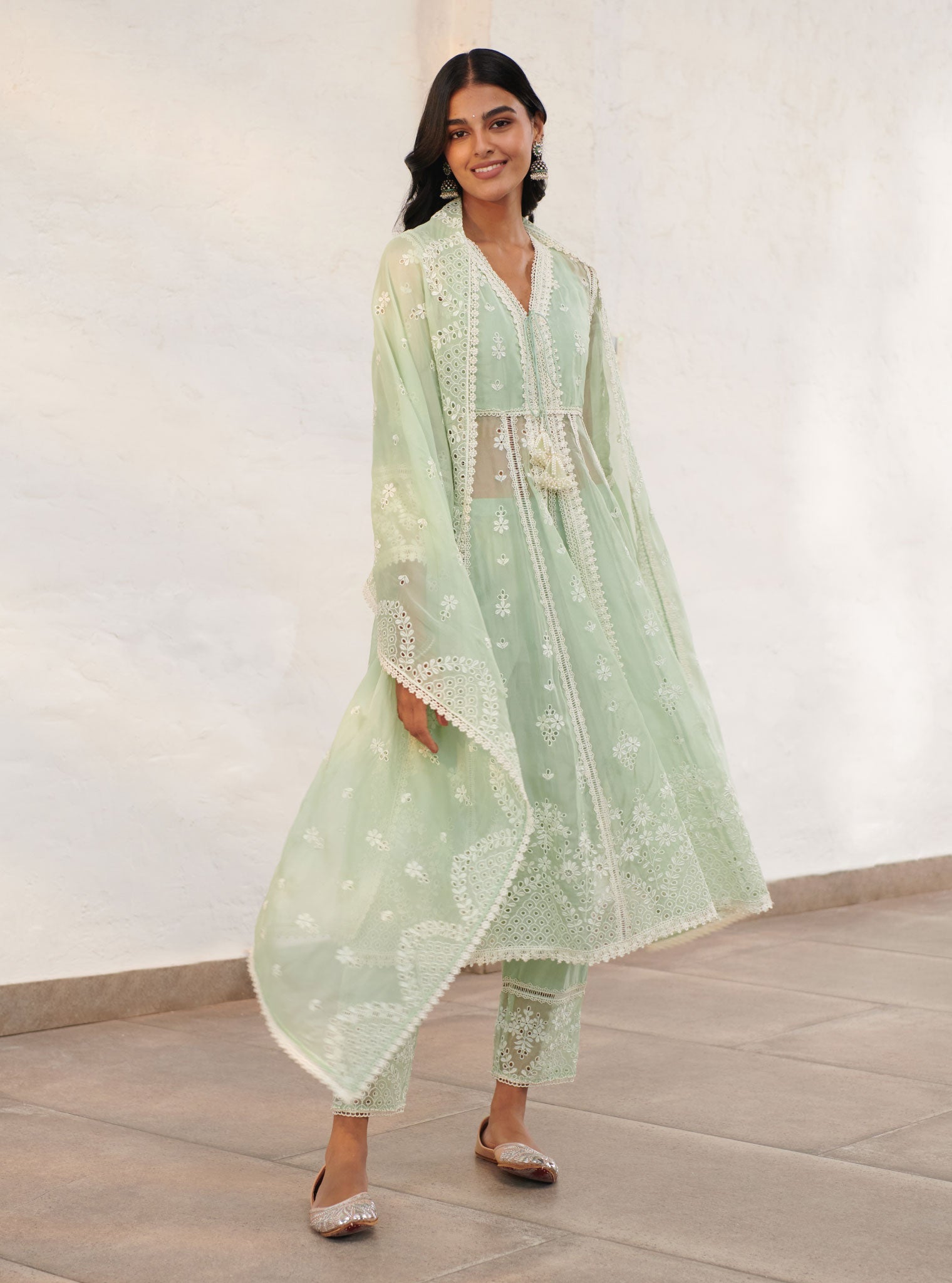 Mulmul Organza Sheffield Anarkali Kurta