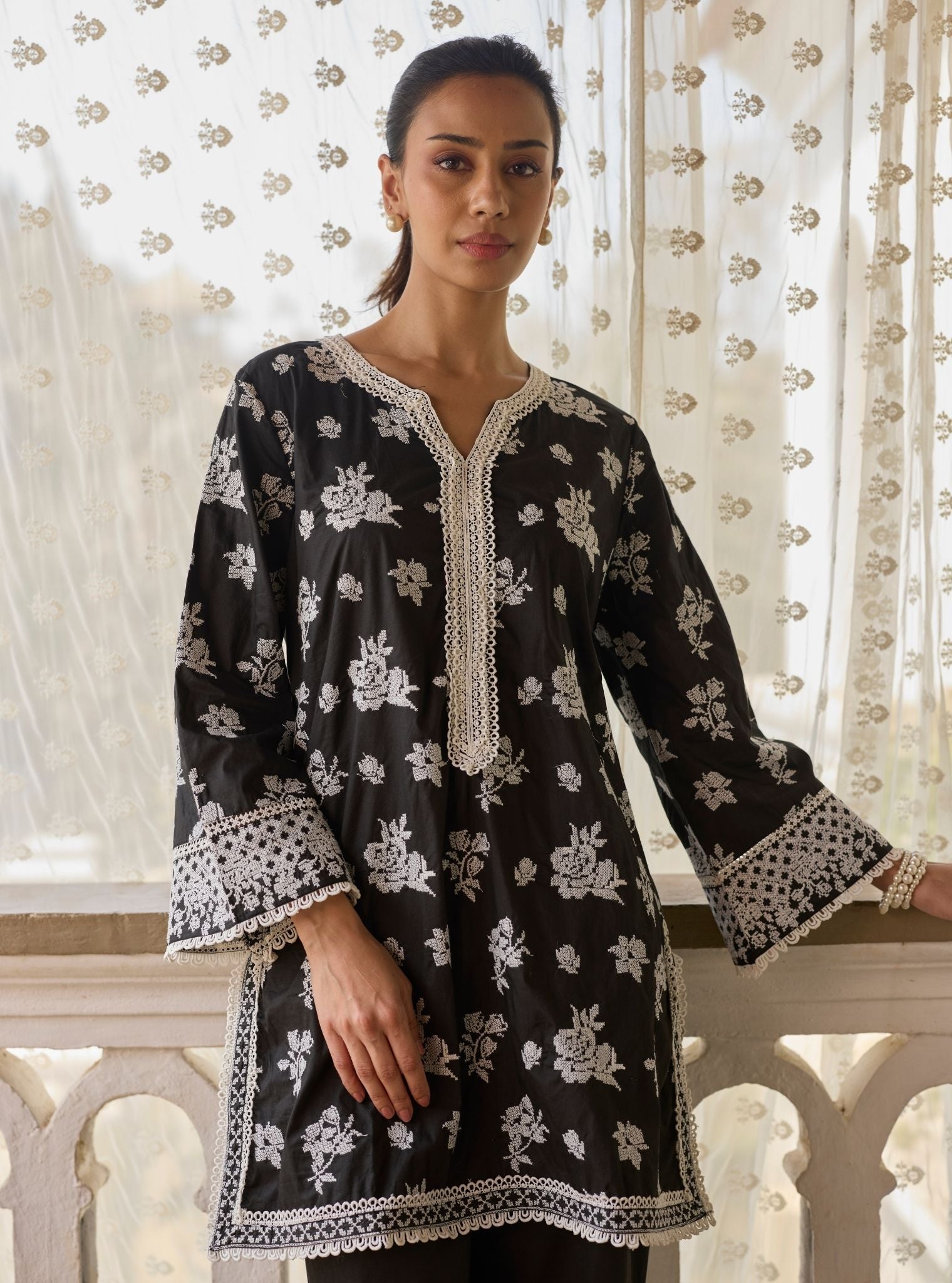 Aarshika Supima Cotton Black Kurta Set