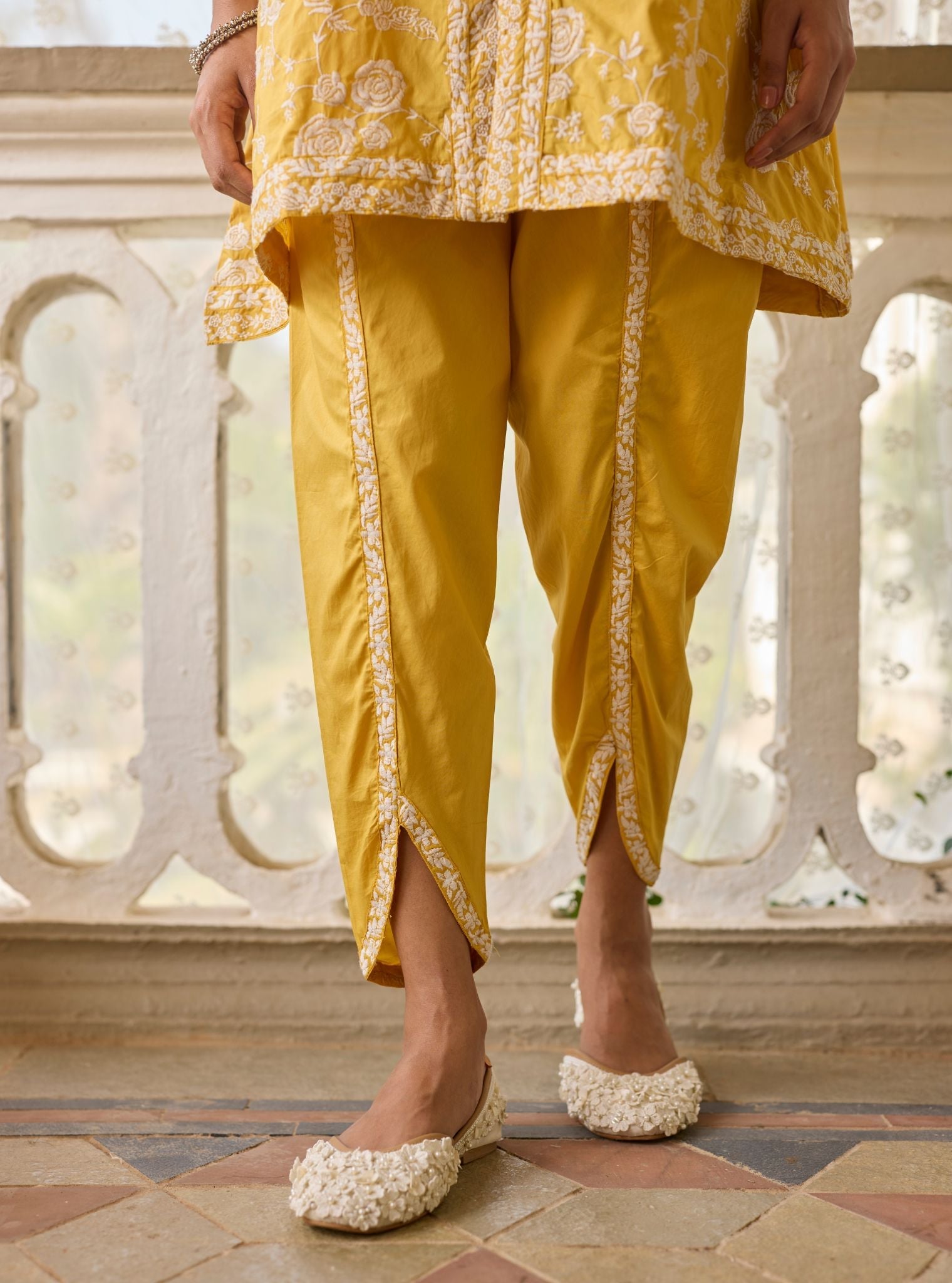 Abhiri Supima Cotton Yellow Kurta Set