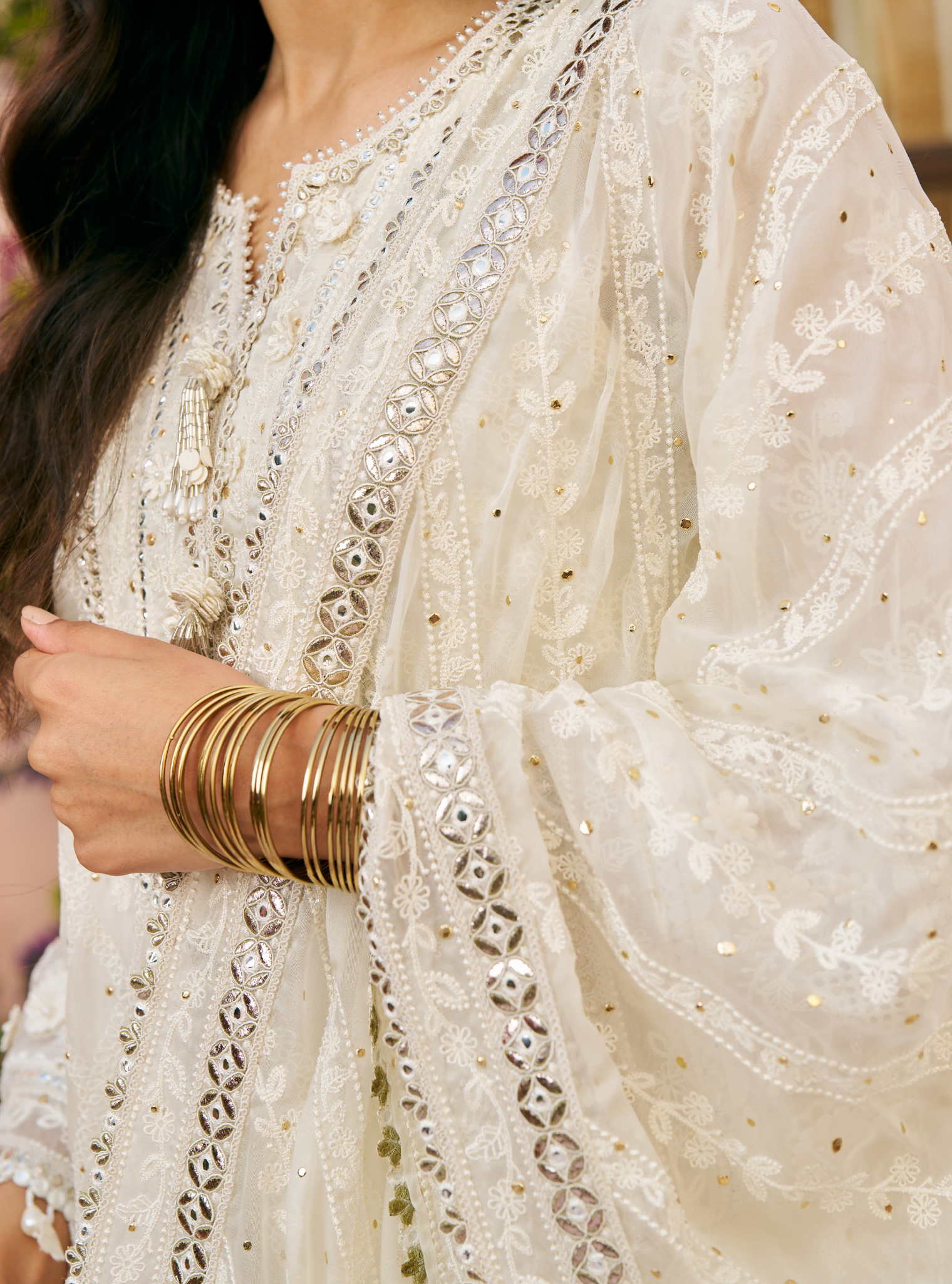 Itriya Organza Off White Kurta Set