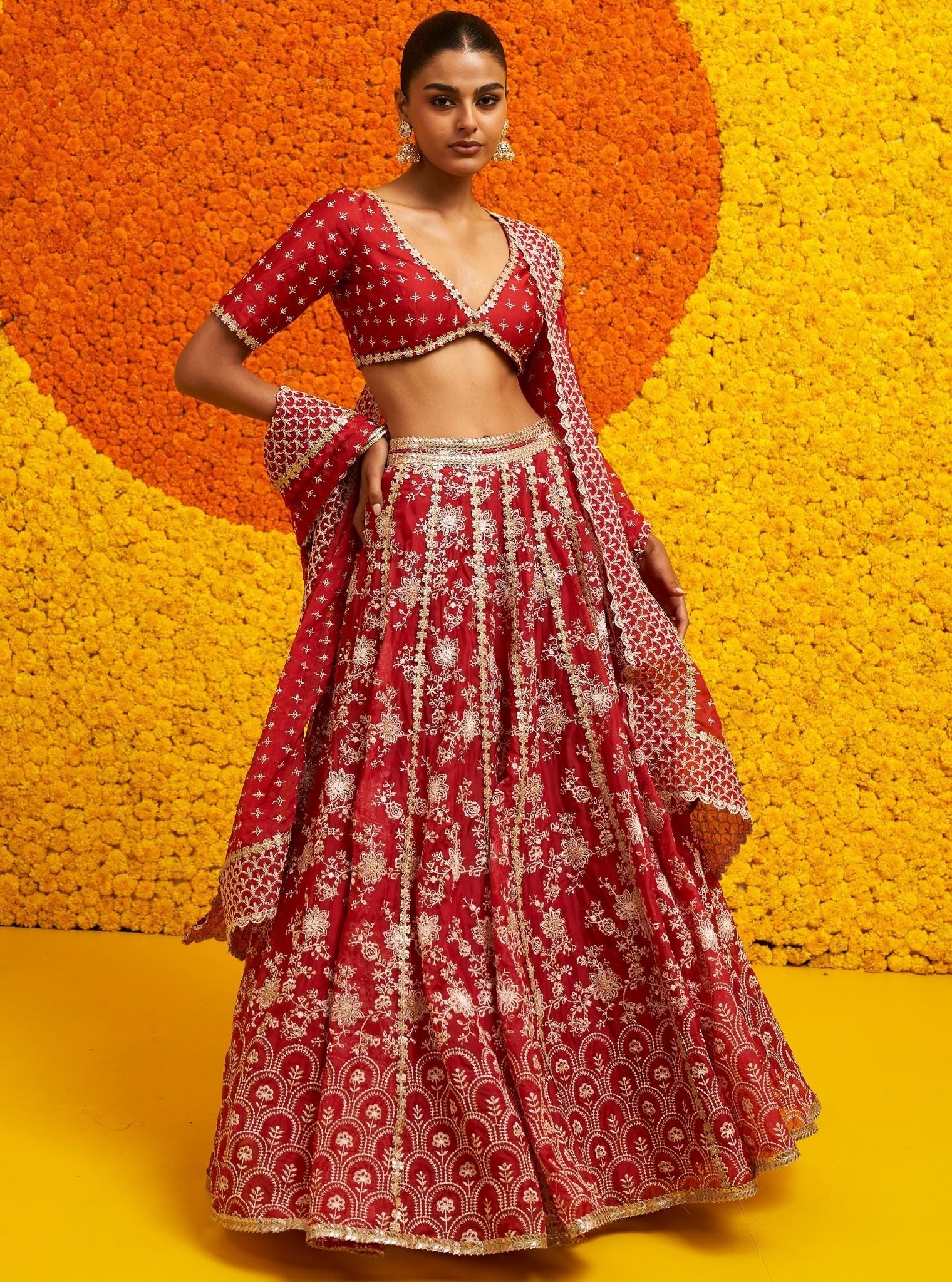 Mulmul Organza Saiyaara Red Dupatta