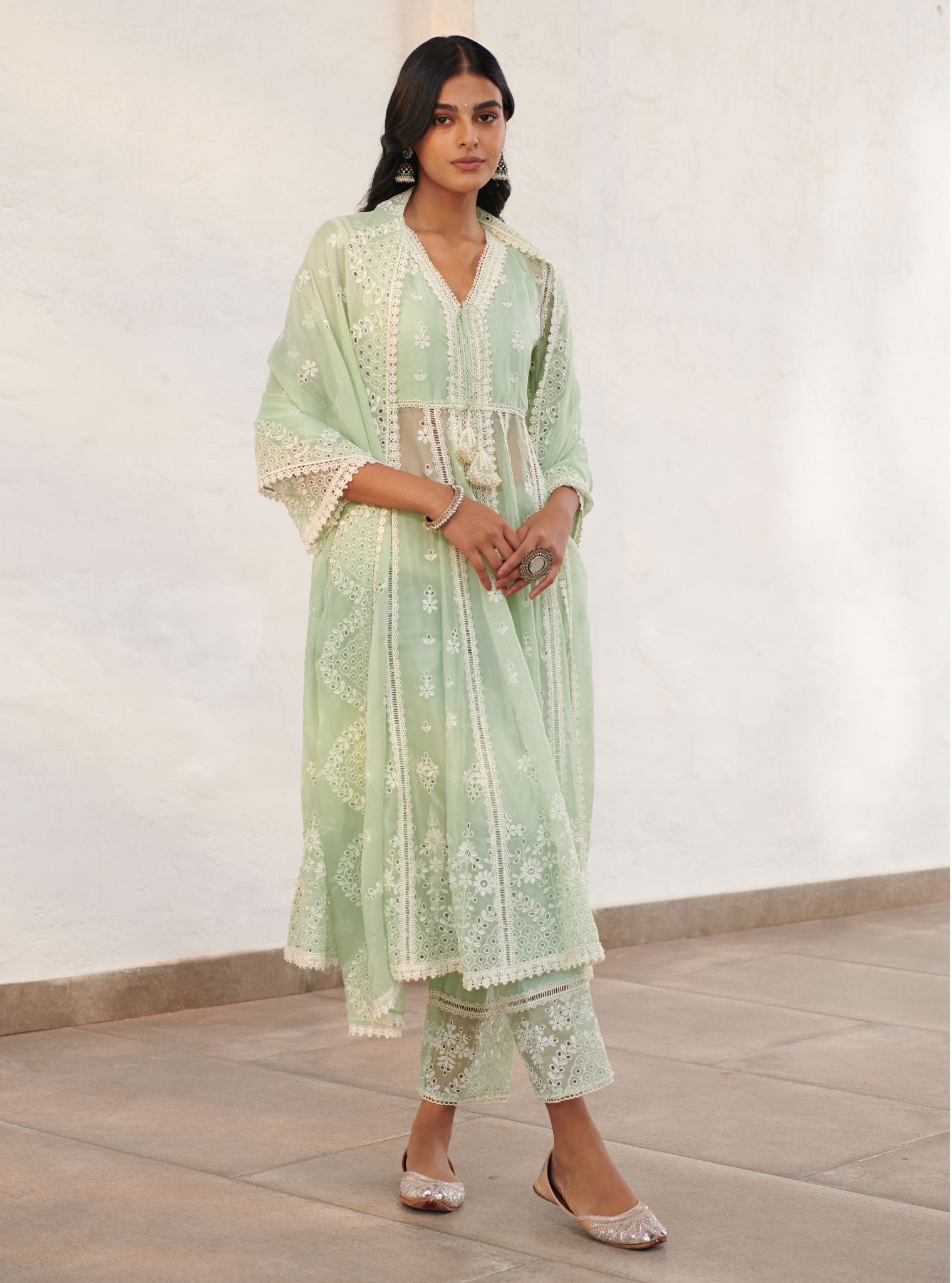 Mulmul Organza Sheffield Anarkali Kurta