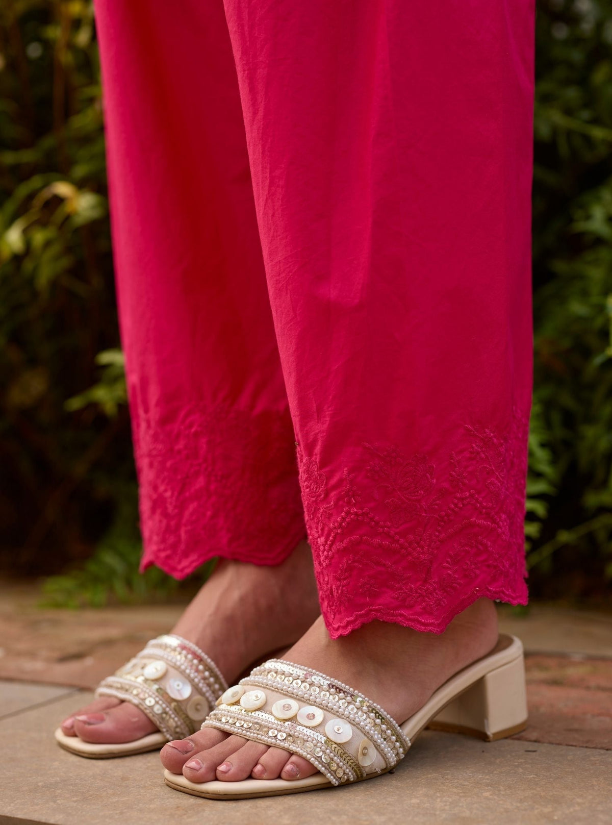 Tiki Organza Fuchsia Kurta With Farshi Salwar