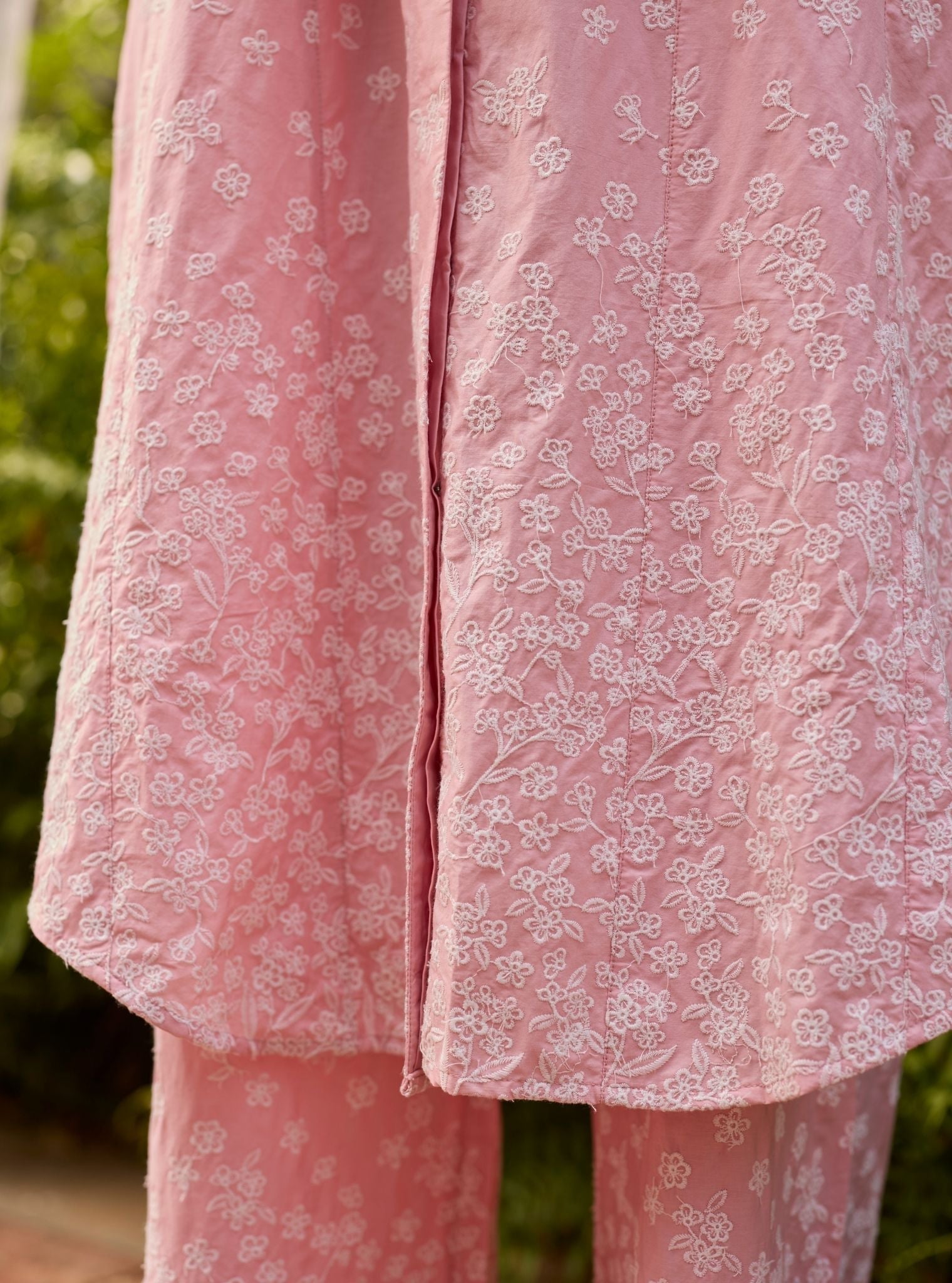 Sahana Supima Cotton Pink Long Shirt Set