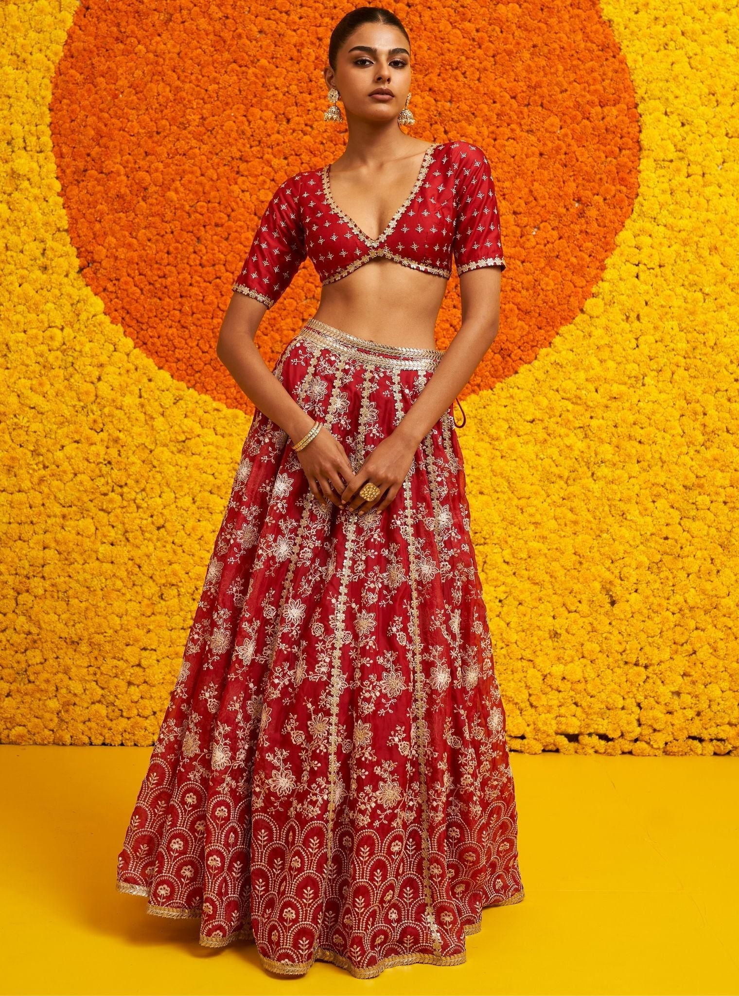 Mulmul Organza Saiyaara Red Dupatta