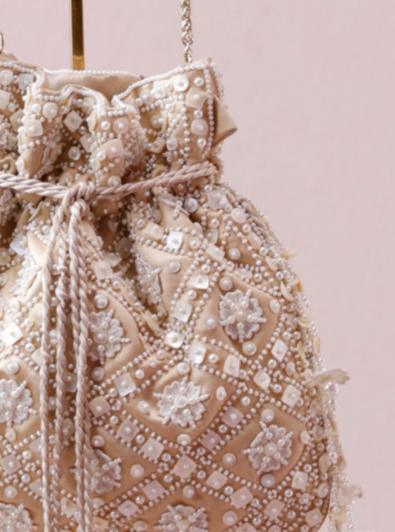 Blooming Dale Light Gold Potli Bag