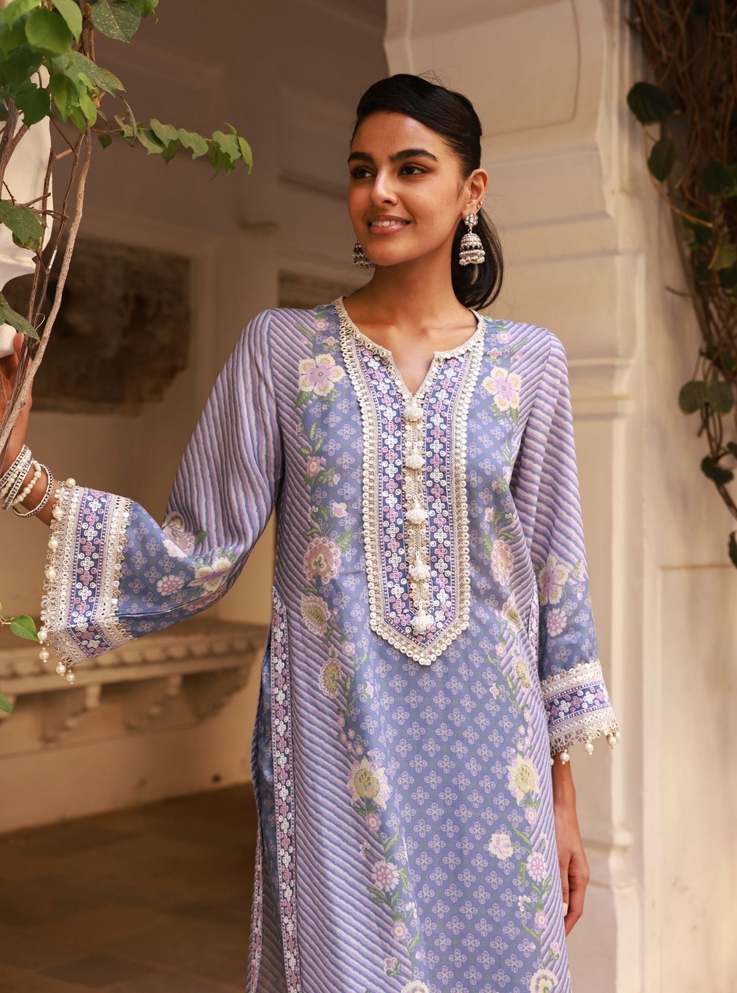 Olisha Lawn Blue Kurta Set