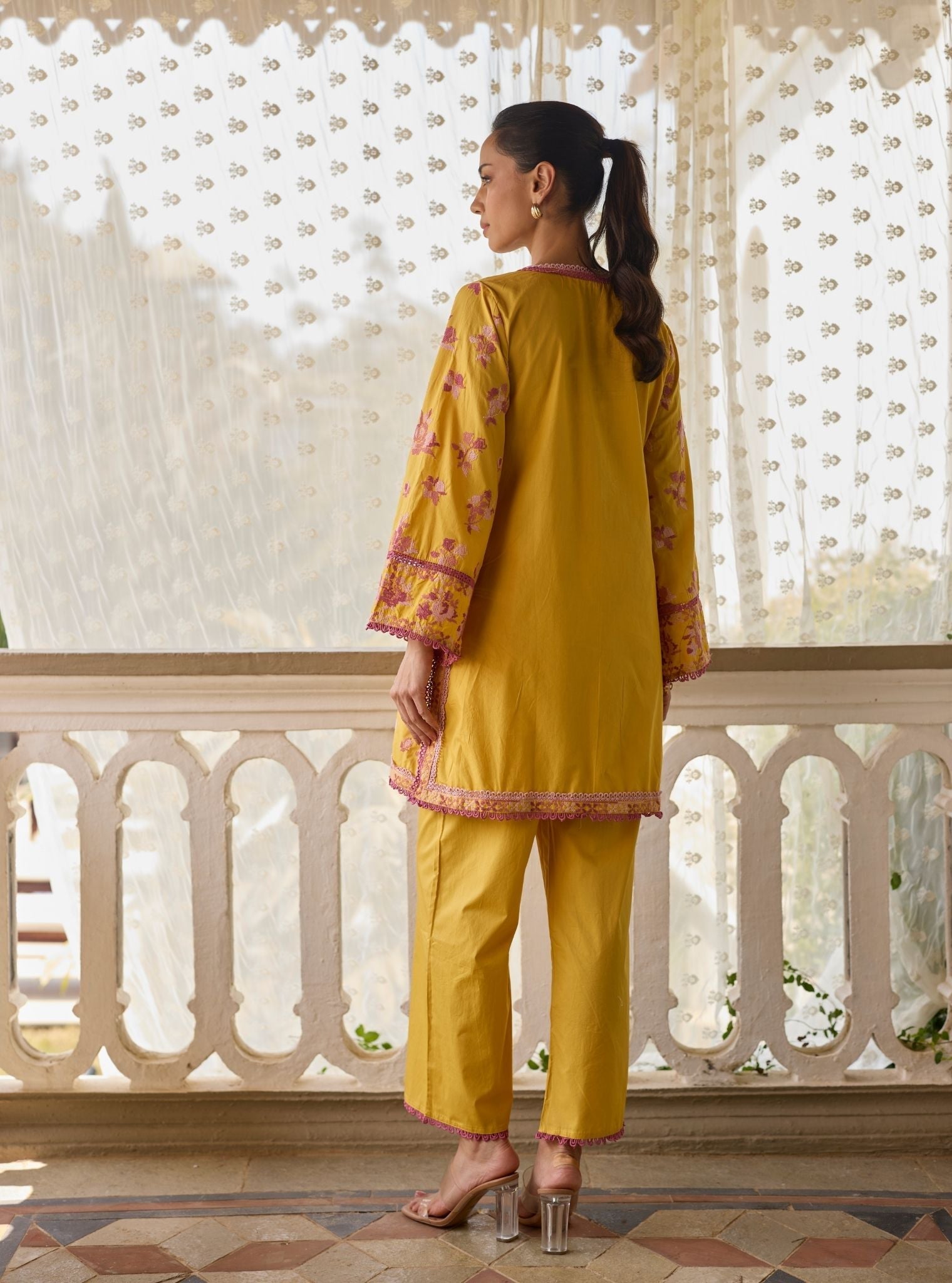Aarshika Supima Cotton Yellow Kurta Set