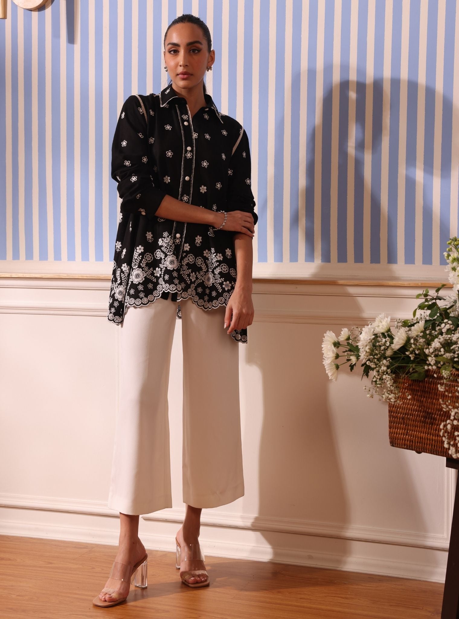 Mulmul Linen Clement Black Shirt