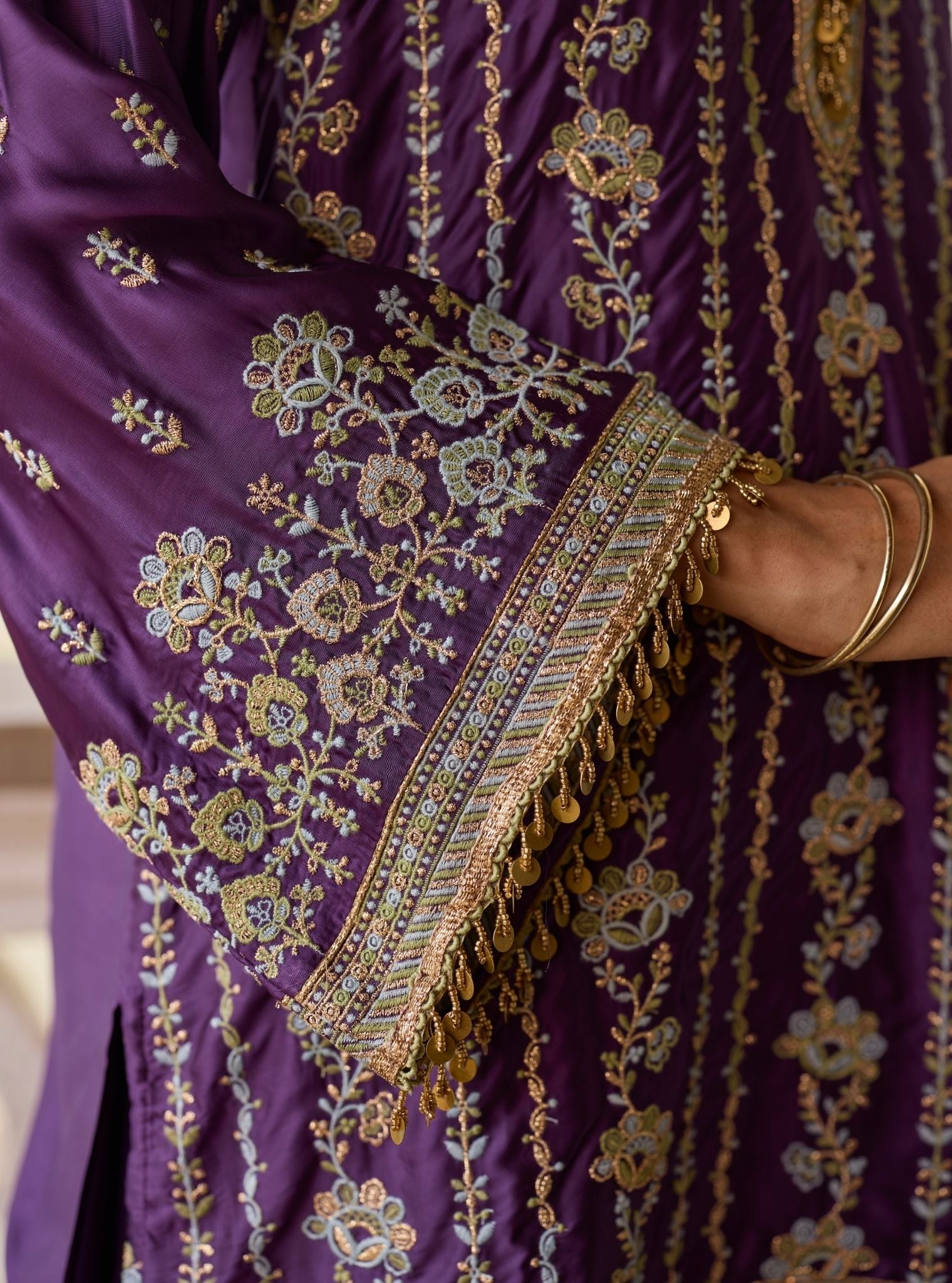 Pralika Bemberg Satin Purple Kurta Set