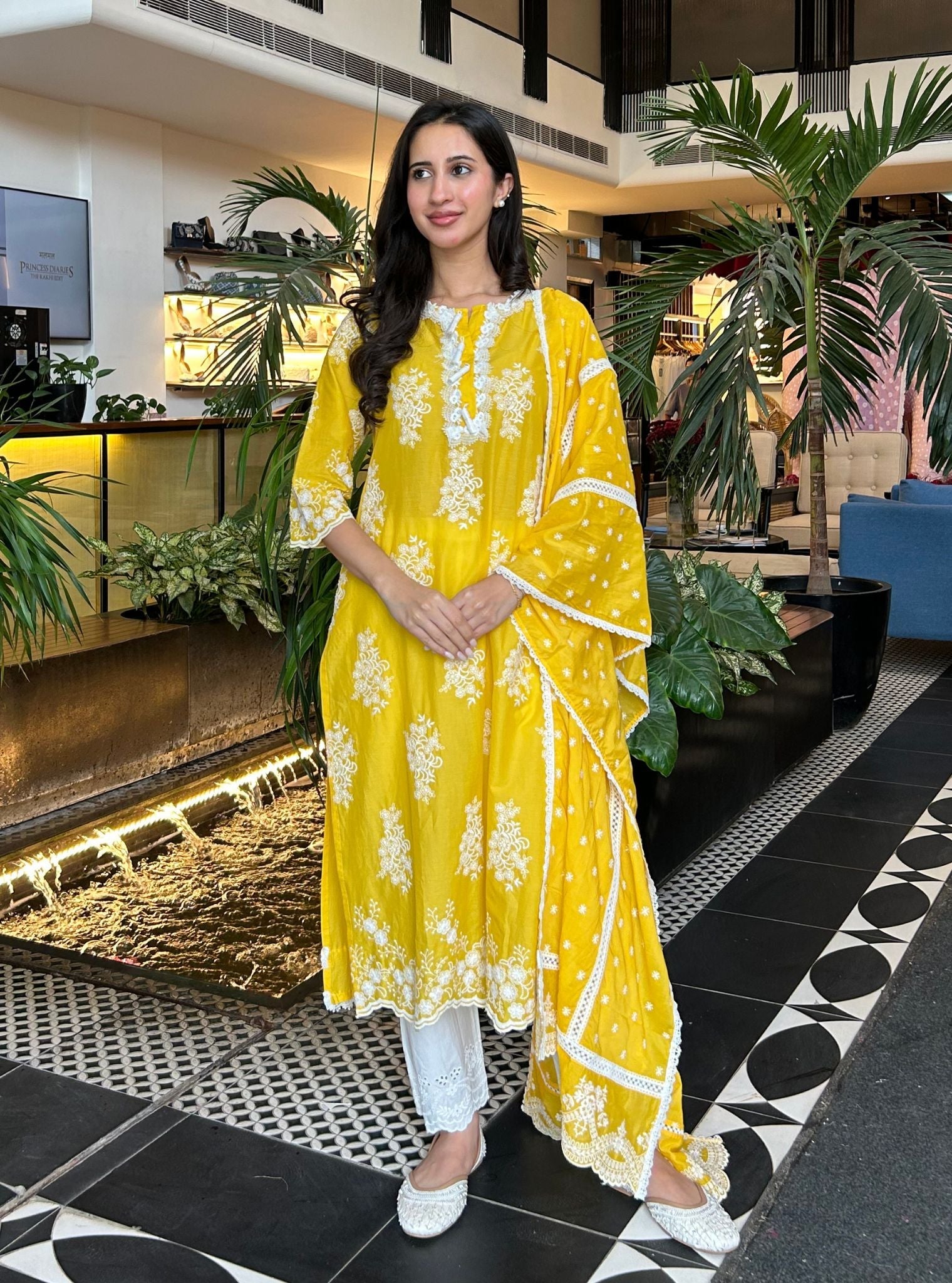 Perla Supima Cotton Kurta With Satari White Pant