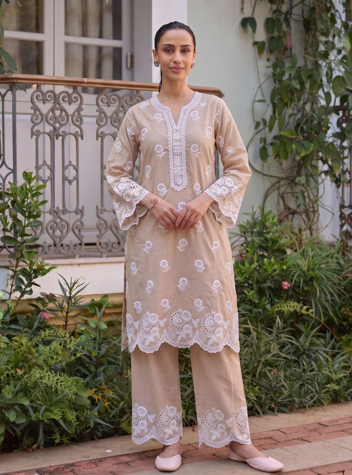 Avo Supima Corron Beige Kurta Set
