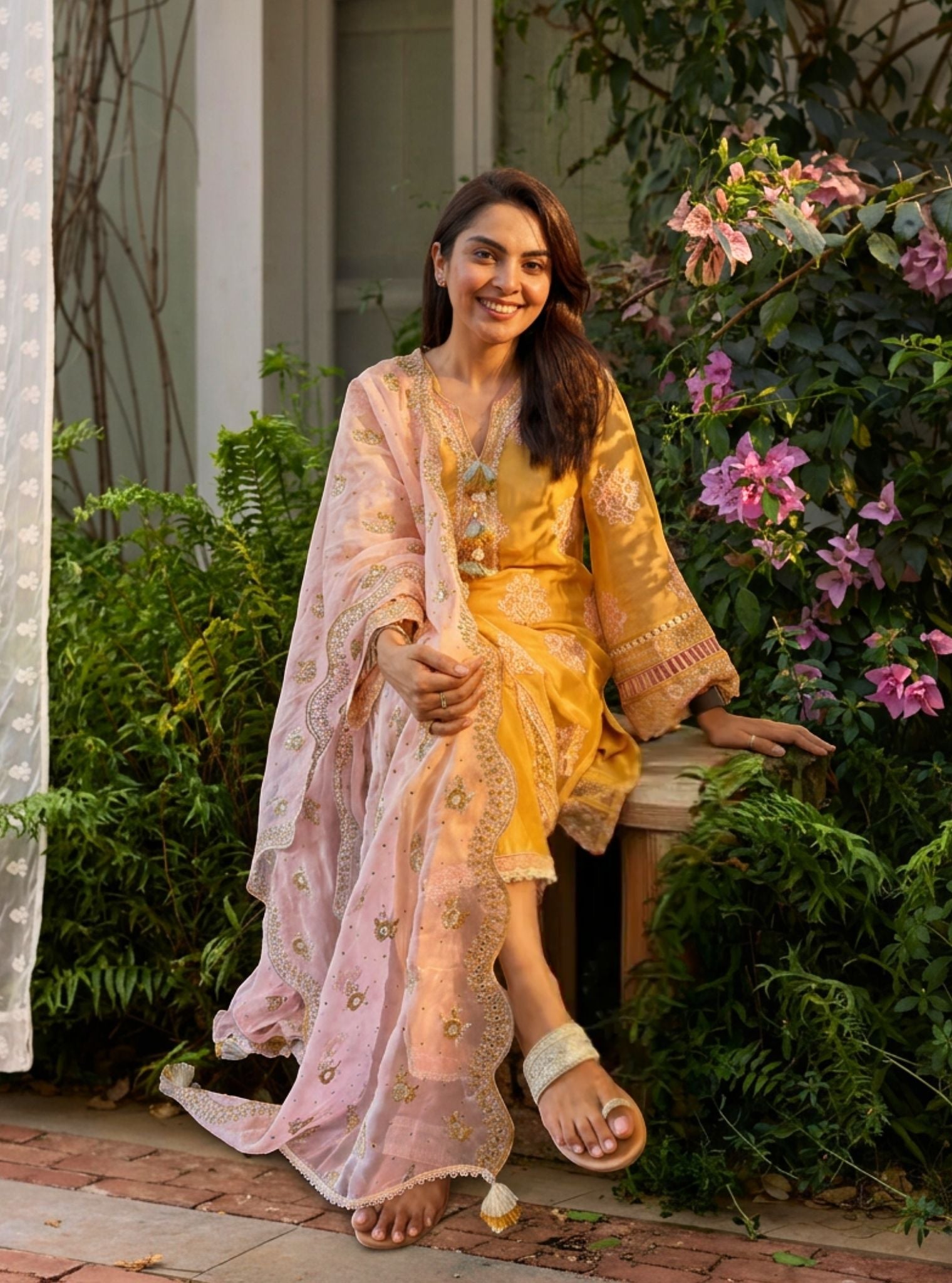Suko Organza Yellow Kurta Set