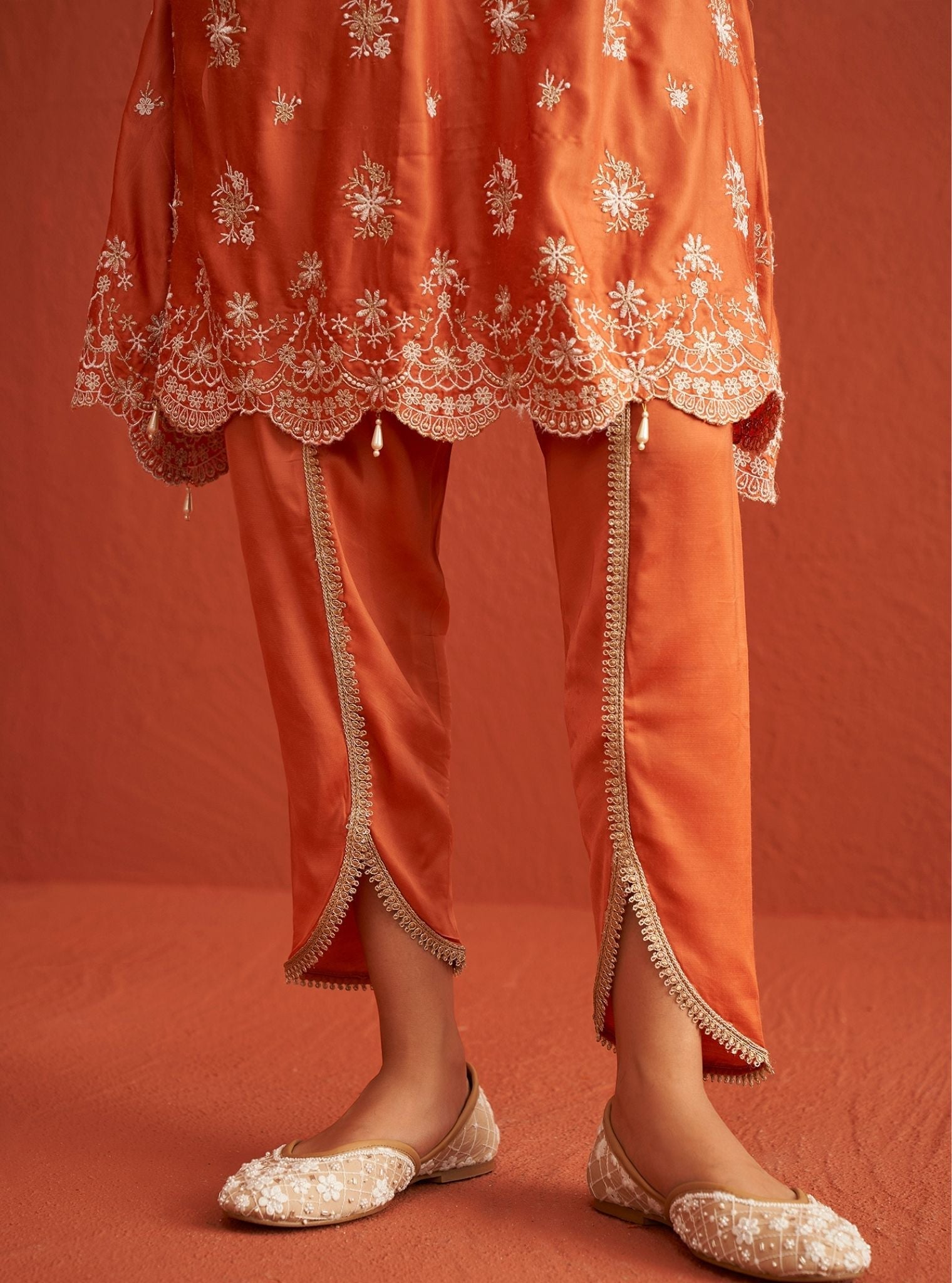 Kangna Cupro Satin Burnt Orange Pant