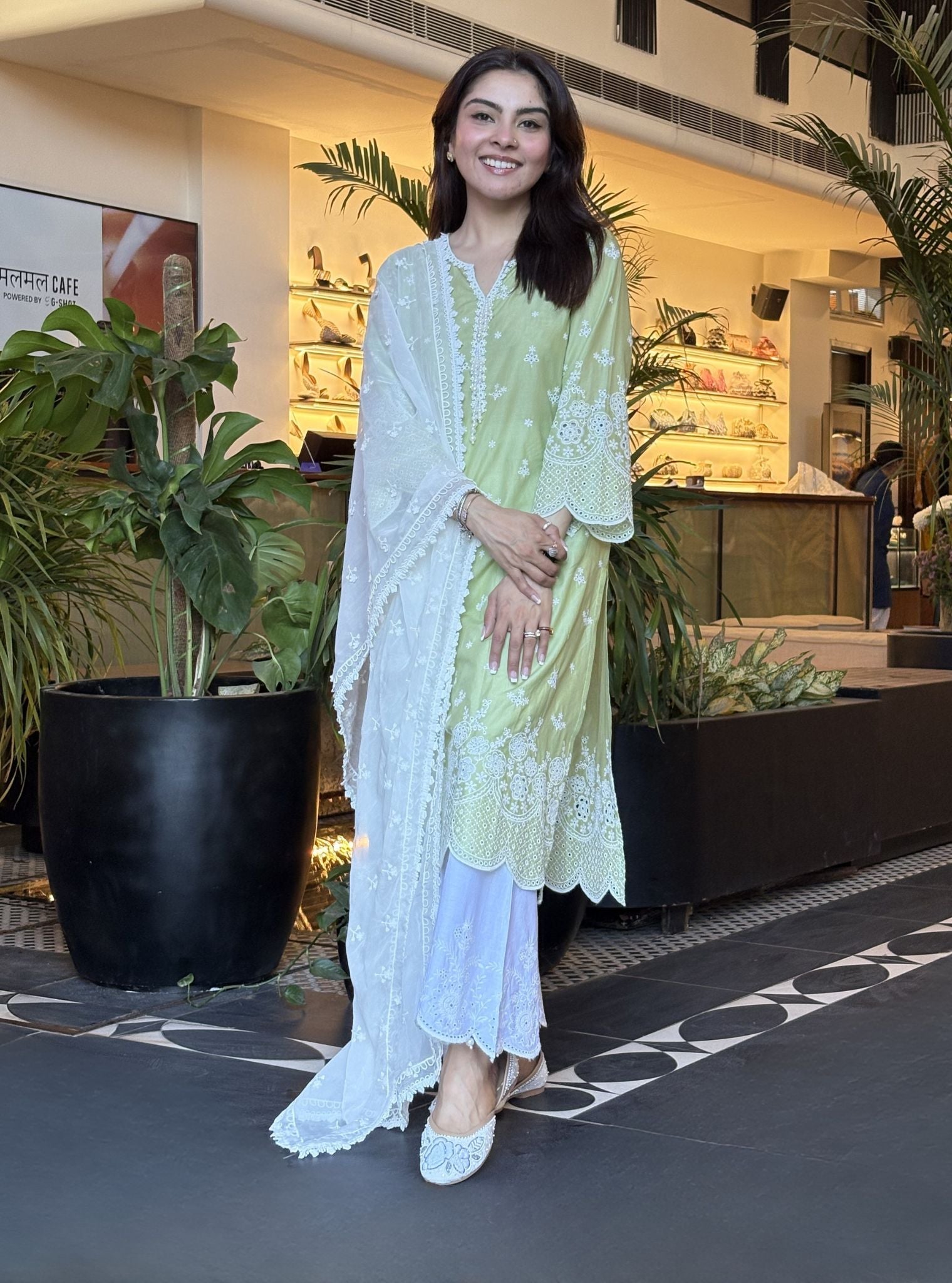 Jigna Supima Cotton Green Kurta Set