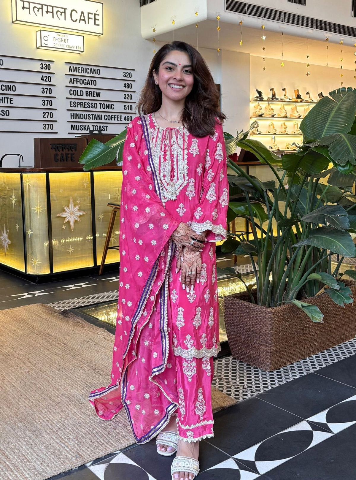 Intira Crepe Fuschia Kurta Set