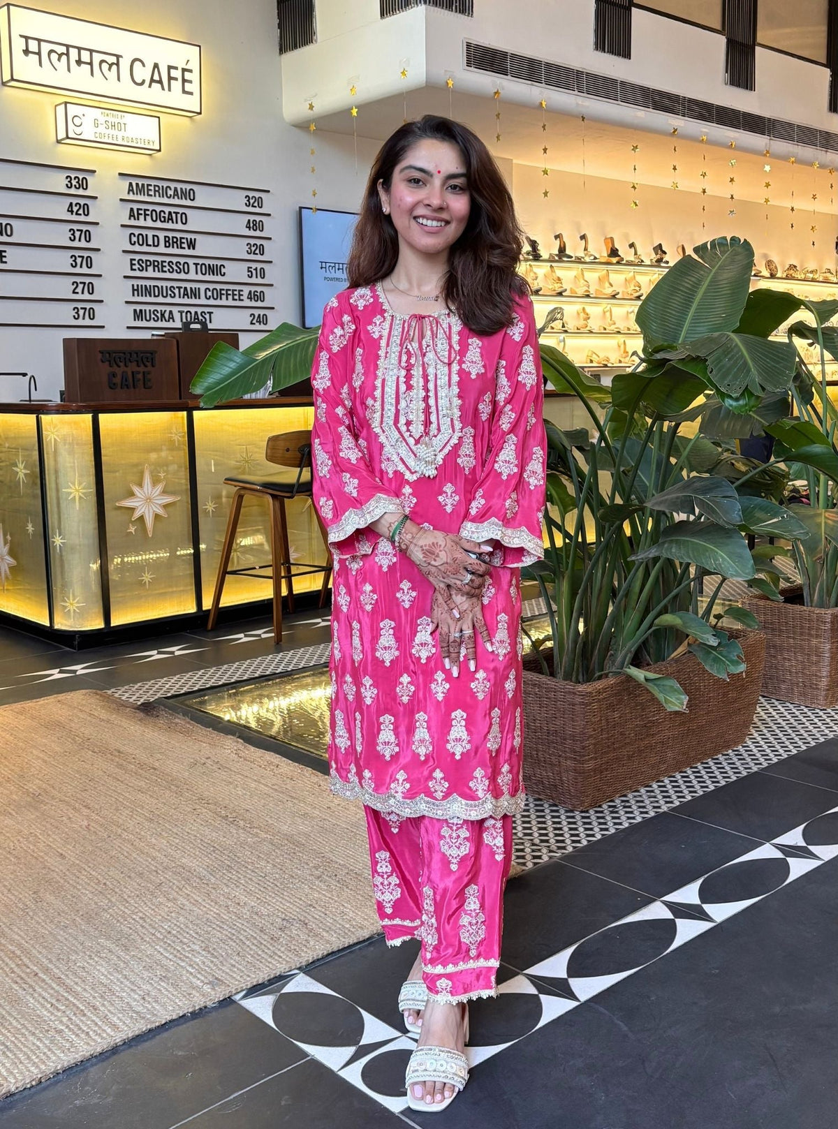 Intira Crepe Fuschia Kurta Set
