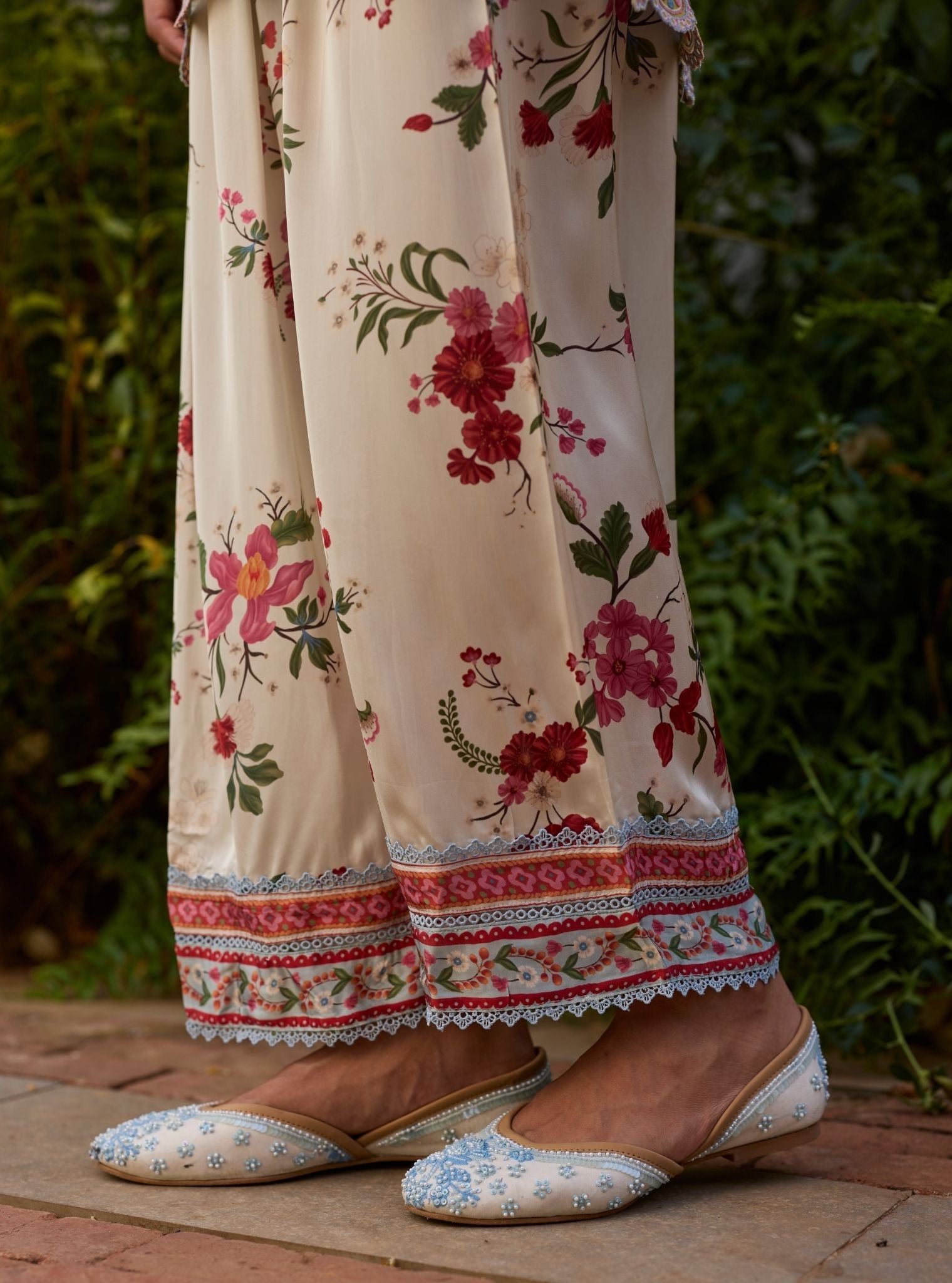 Kena Cupro Satin Blue Kurta Set